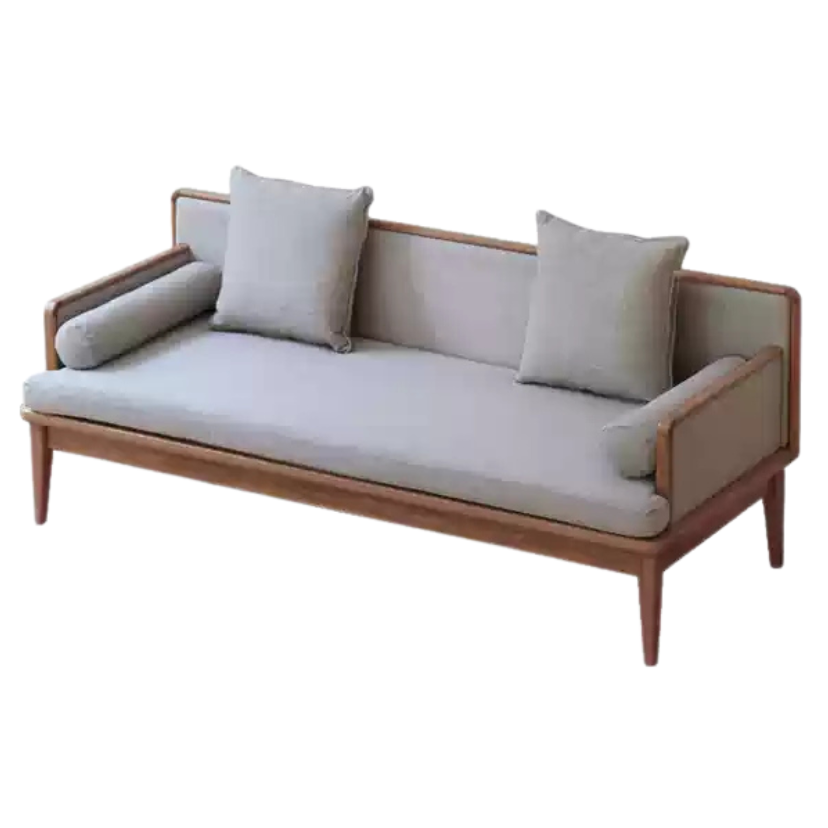 Premium Black Walnut & Ash Solid Wood Sofa - Traditional Chinese Style Living Room Seating for Home, Office, or Lounge Decor