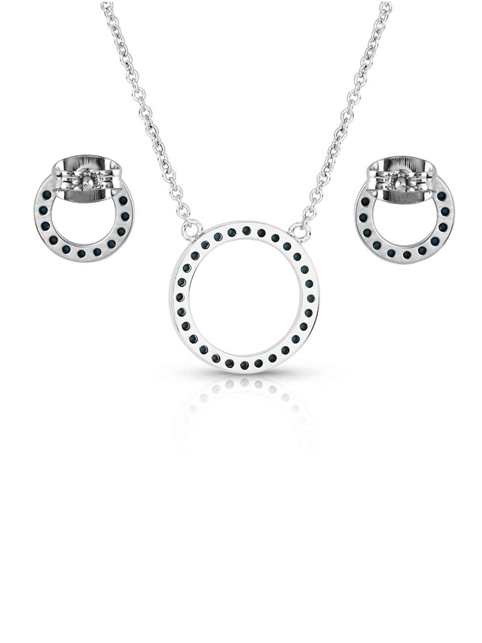 Montana Silversmiths JS5706 Women's Never Ending Elegance Jewelry Set - Sterling Silver Necklace & Earrings for Wedding, Anniversary & Special Occasions