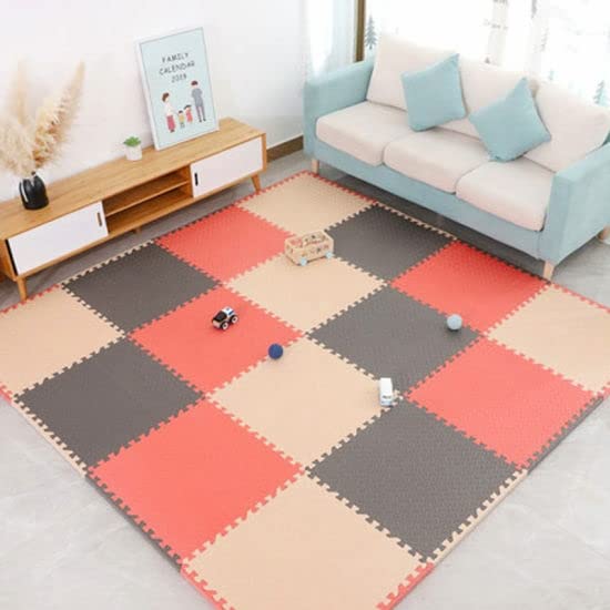 Premium Interlocking Puzzle Exercise Gym Mats - Non-Slip American Floor Mats for Home Gym, Playroom & Yoga | Wood & Extreme Foam Tiles for Kids & Adults