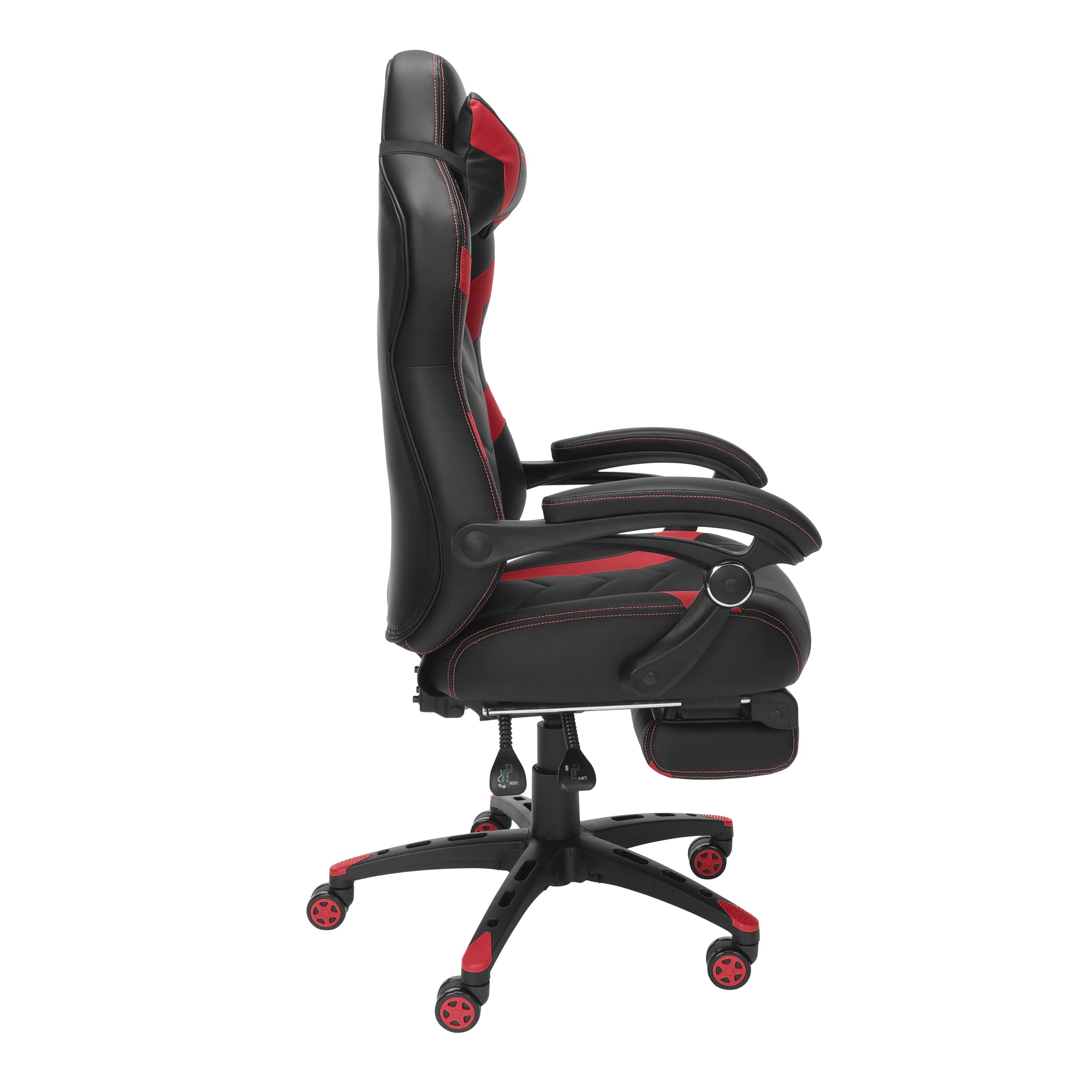 RESPAWN 110 Pro Ergonomic Gaming Chair with Adjustable Footrest & Headrest - Reclining Computer Desk Chair for Adults - Perfect for PC Gaming, Office Work & Home Entertainment (Red)