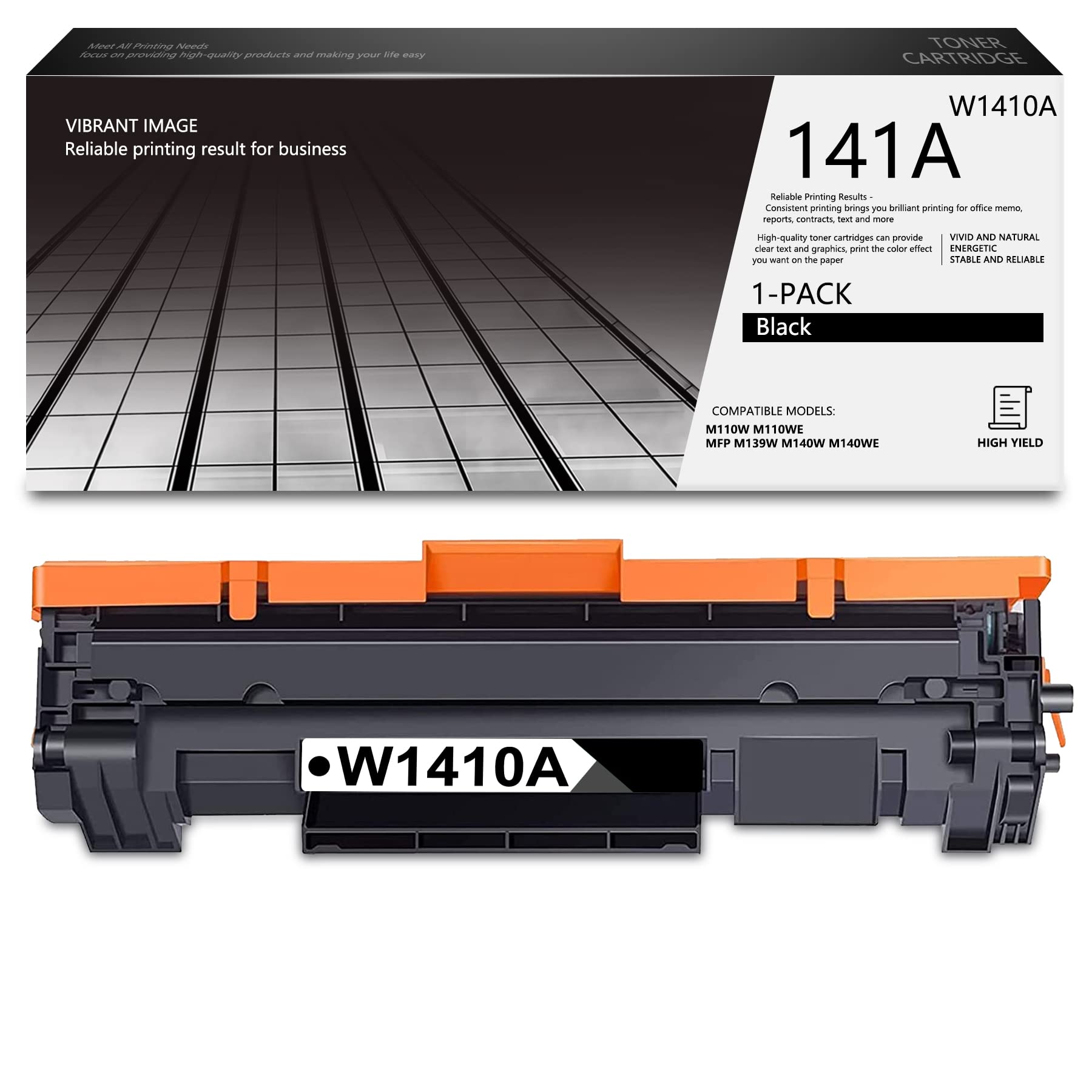 VASERINK 141A W1410A Black Toner Cartridge - Compatible Replacement for HP M110w M110we M140w M140we Printers (1 Pack) | High-Quality Printing for Home & Office Documents