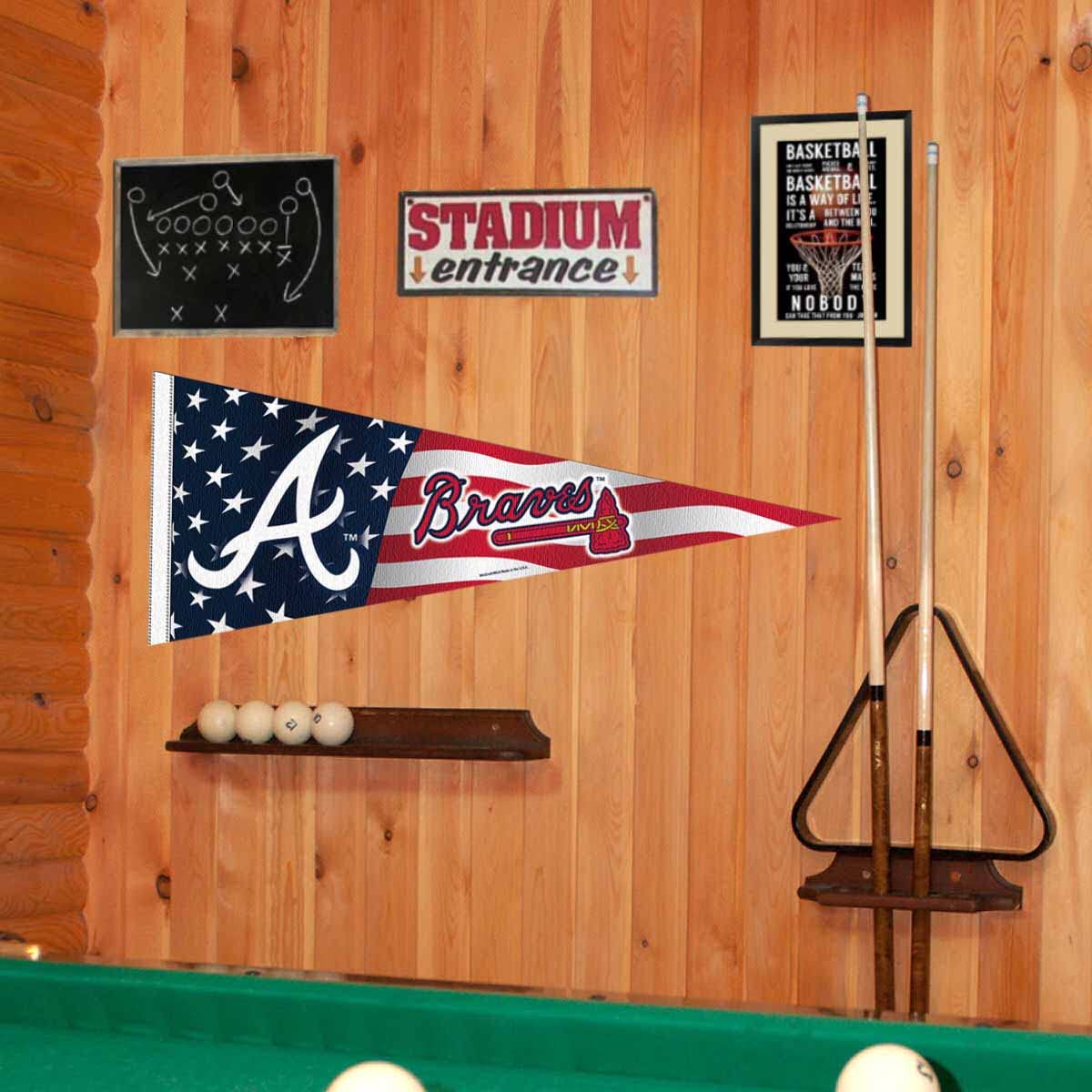 Braves Nation USA Stars & Stripes Pennant Flag - Perfect for Game Day & Home Decor