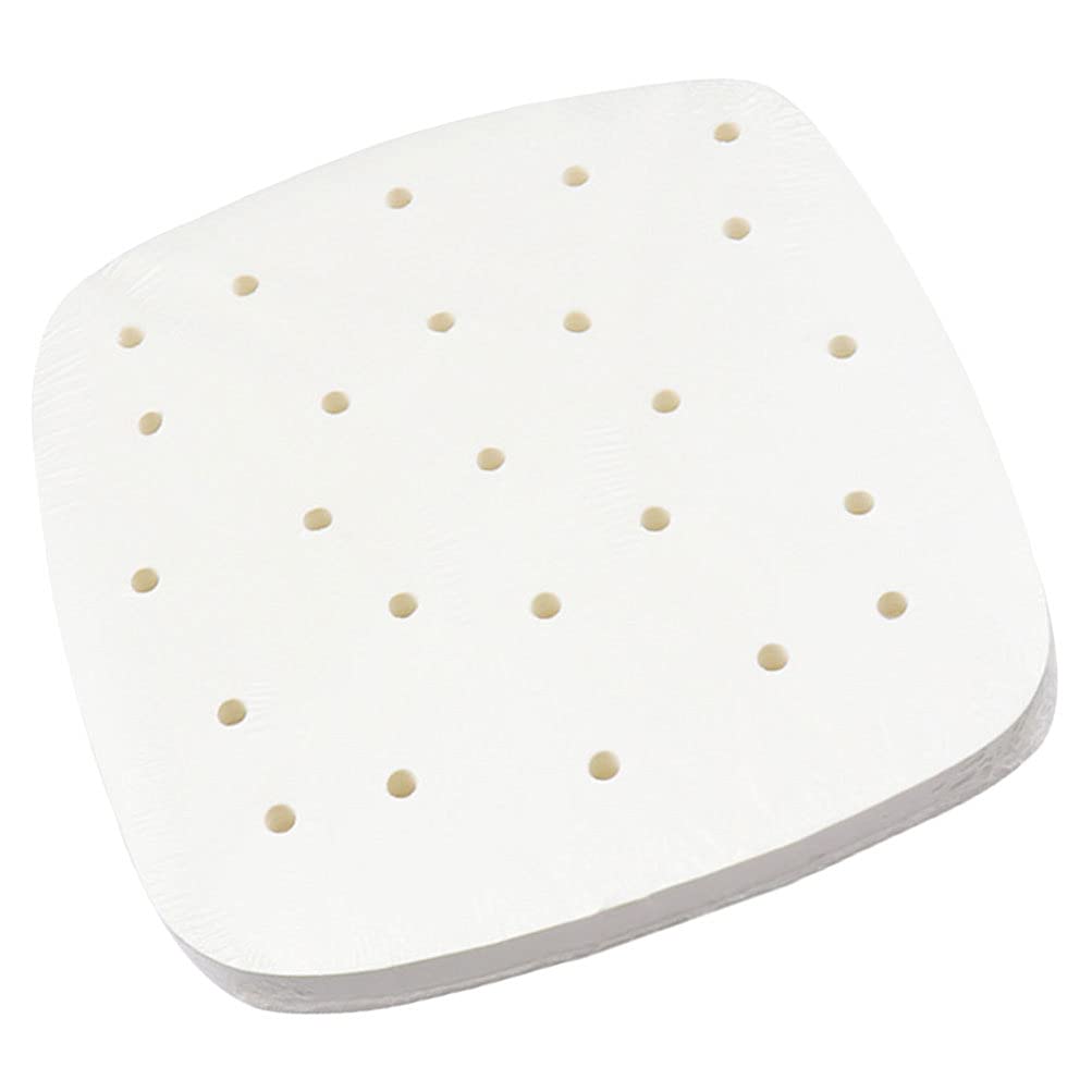 DOITOOL 400pcs Square Perforated Air Fryer Parchment Paper Liners - Nonstick Bamboo Steamer Liner for Air Fryers, Steaming Baskets, Oven Baking & Cooking (18cm) - Perfect for Healthy Meal Prep, Reheating & Crispy Snacks