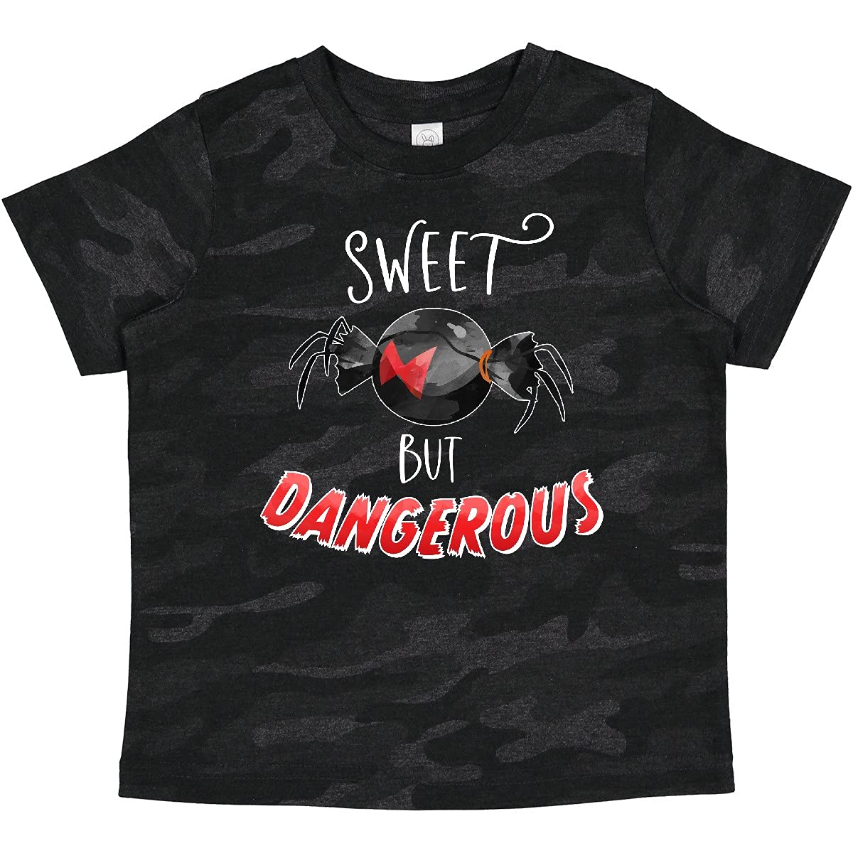 Inktastic Sweet But Dangerous Black Widow Spider Graphic Candy Baby T-Shirt - Cute Halloween Costume & Funny Toddler Outfit for Boys Girls