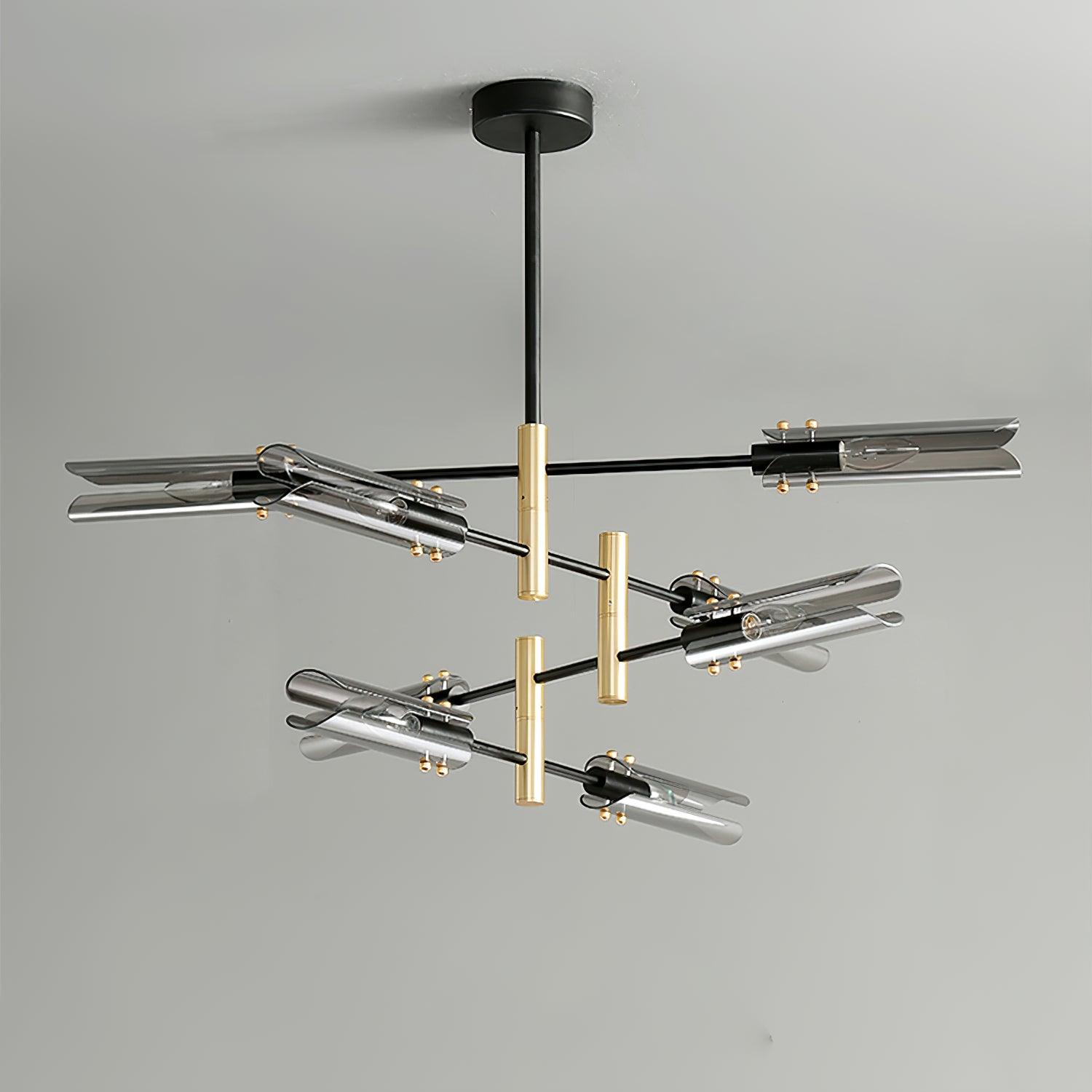 Astrid Double Chandelier - Modern Crystal Ceiling Light Fixture for Dining Room & Living Room | Elegant Home Decor Lighting for Weddings & Luxury Interiors