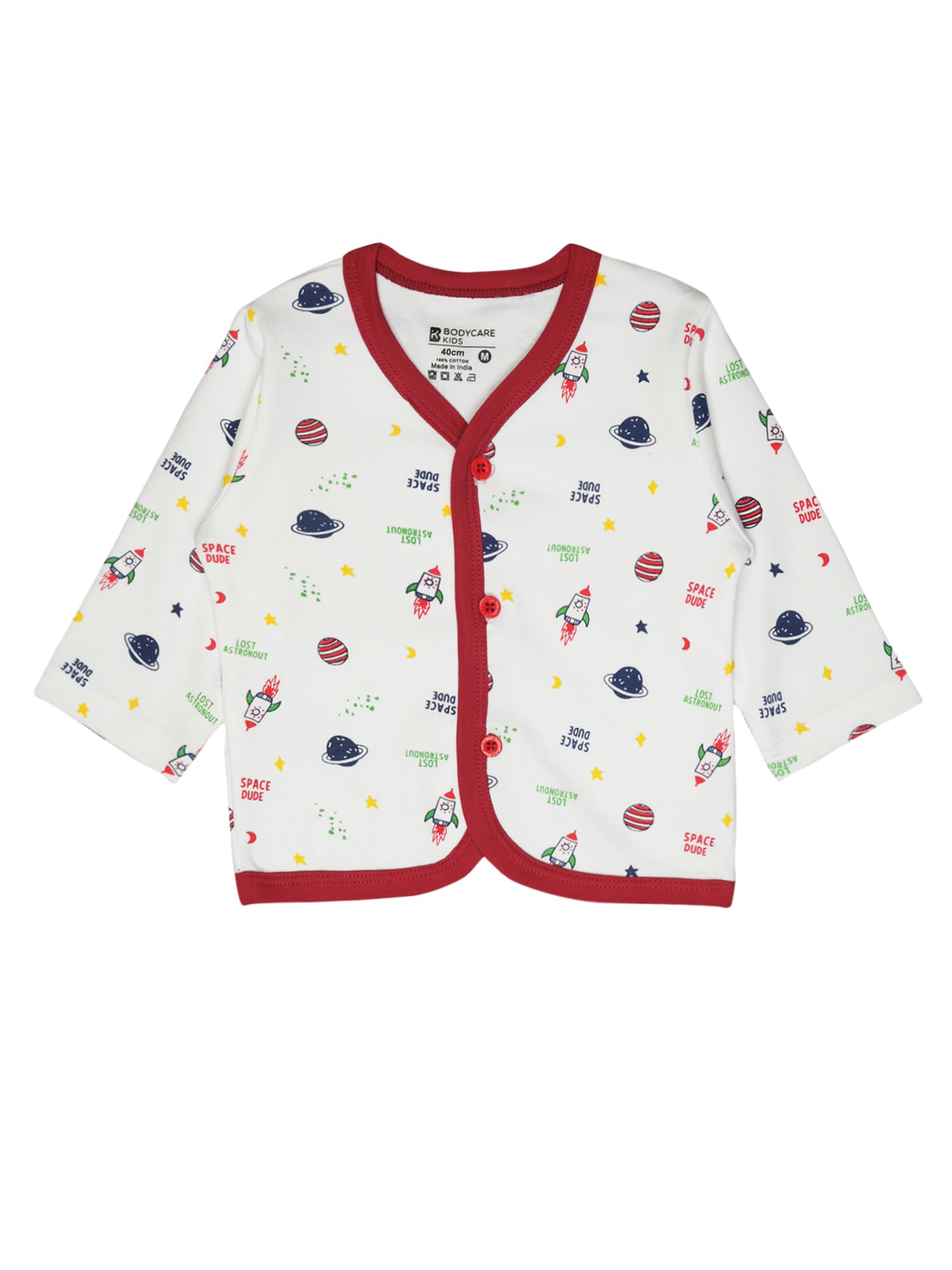 BODYCARE Unisex Baby Cotton Blend Top & Pajama Set - Soft White Outfit for Newborns & Infants | Perfect for Playtime, Sleepwear & Photo Shoots