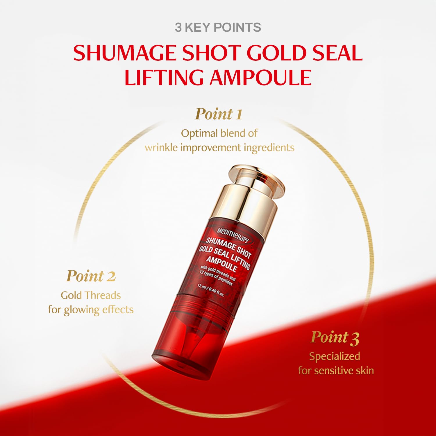 MEDITHERAPY Shumage Gold Seal Lifting Cream & Ampoule Set - Anti-Aging Face Lift Cream with Collagen, Hydrating & Tightening for Sagging Skin - Moisturizer for Radiant Glow - Perfect for Night Routine & Wrinkle Reduction