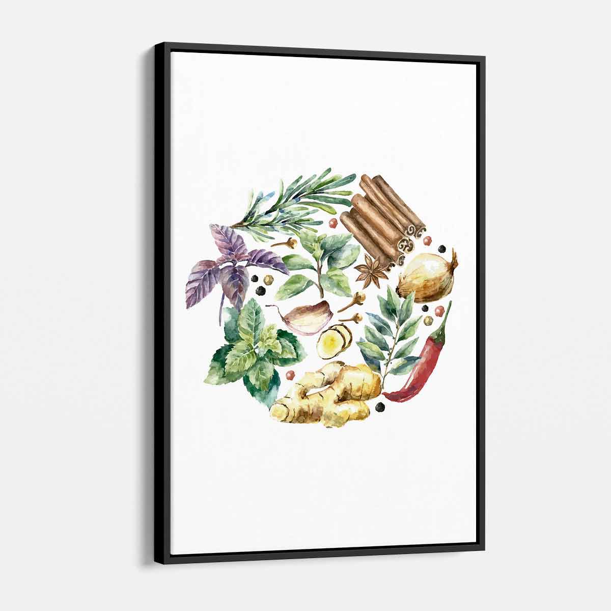 Brown Spice Wall Art Canvas Print - Modern Kitchen Decor for Home & Restaurant | Perfect for Dining Room, Coffee Shop & Farmhouse Style