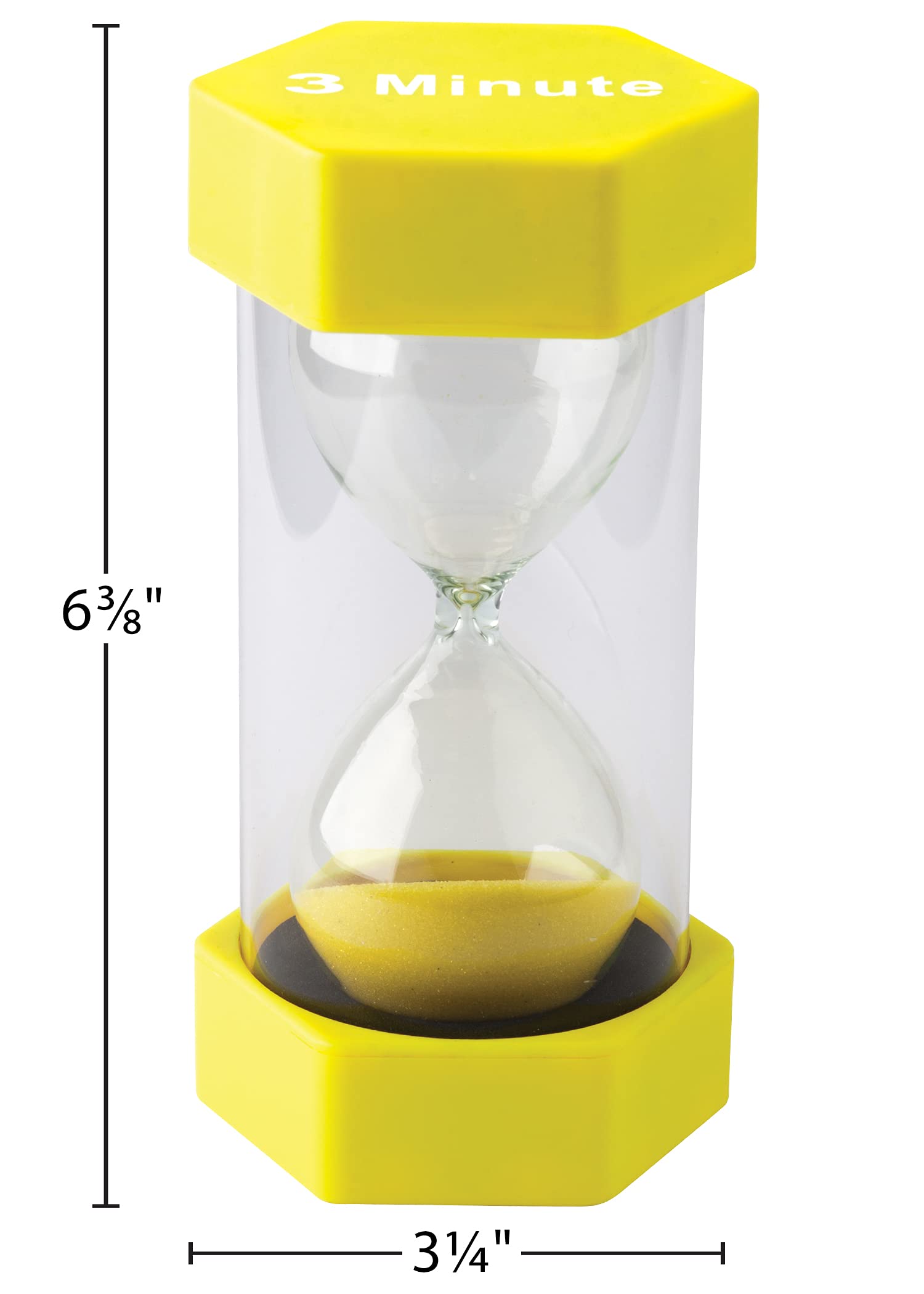 Teacher Created Resources Large 3 Minute Yellow Sand Timer (20659) - Perfect for Classroom Activities, Games & Time Management