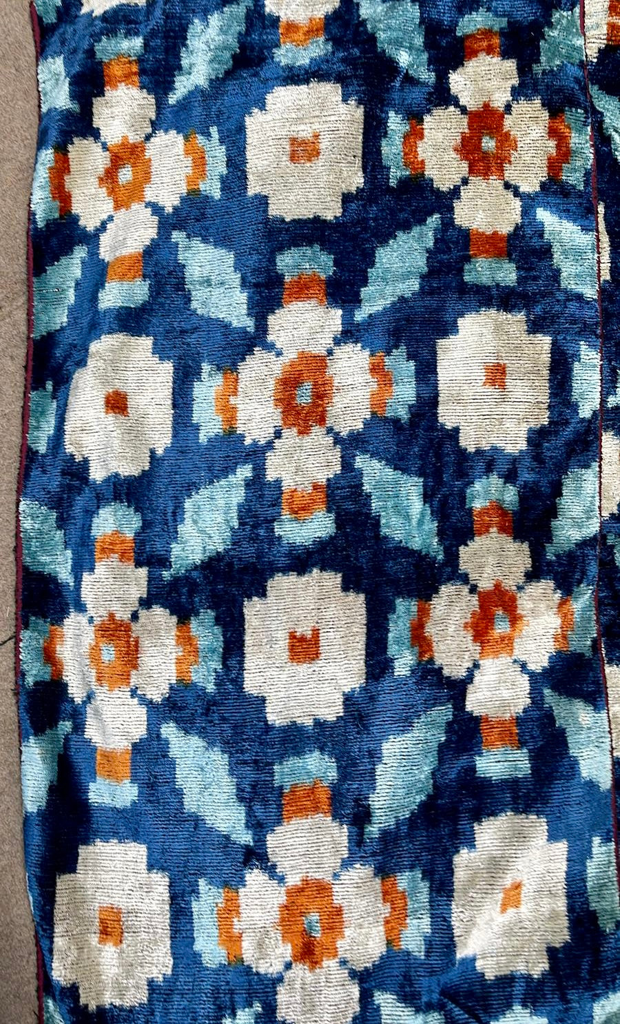 Luxury Velvet Ikat Cushion Cover - Soft Breathable Pillow Case for Sofa, Bed & Home Decor - Boho Chic Throw Pillow for Living Room, Bedroom & Nursery