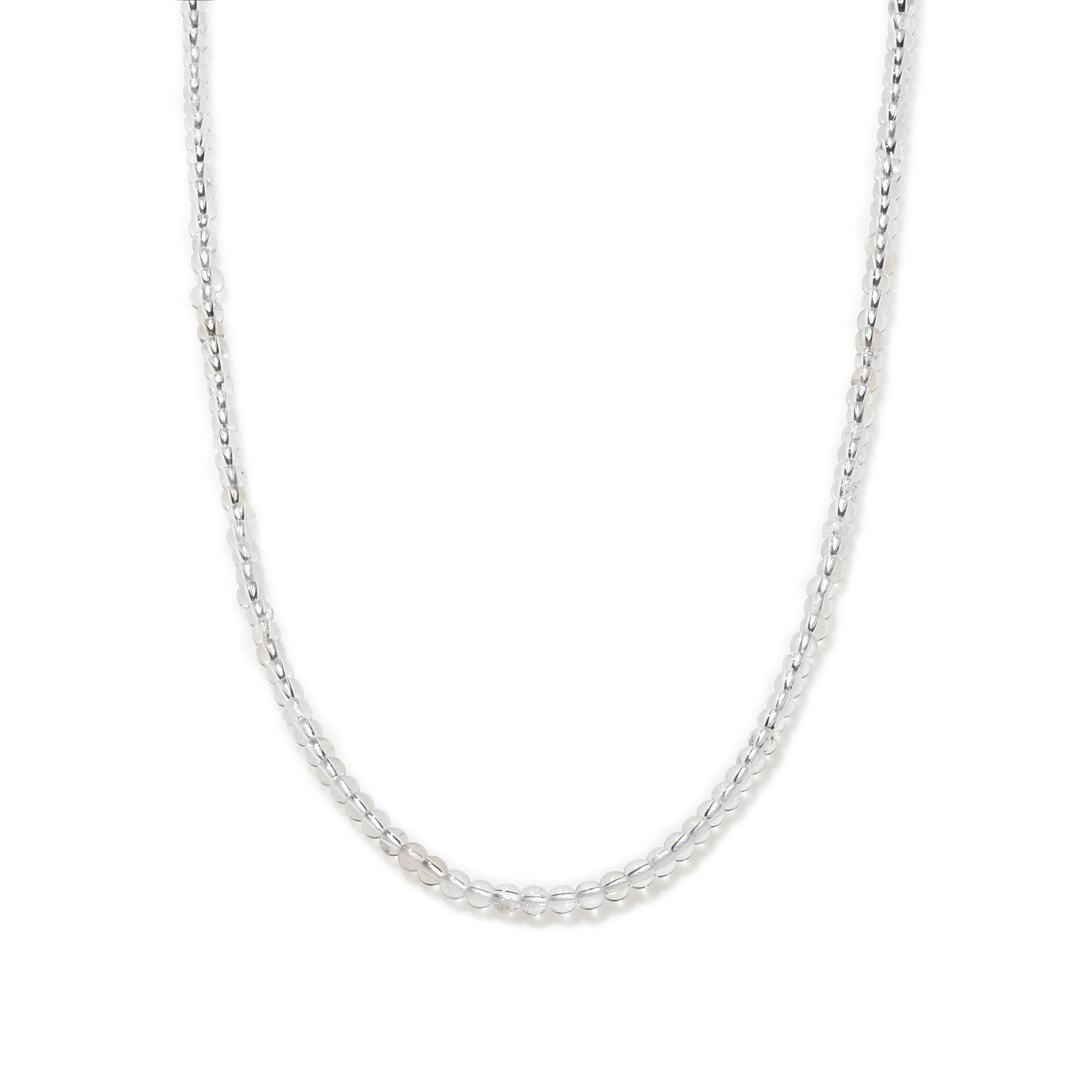 Clear Quartz Beaded Necklace Mini - Natural Healing Crystal Jewelry for Women, Chakra Balancing & Meditation Accessory | Perfect for Yoga, Spiritual Gifts & Everyday Wear