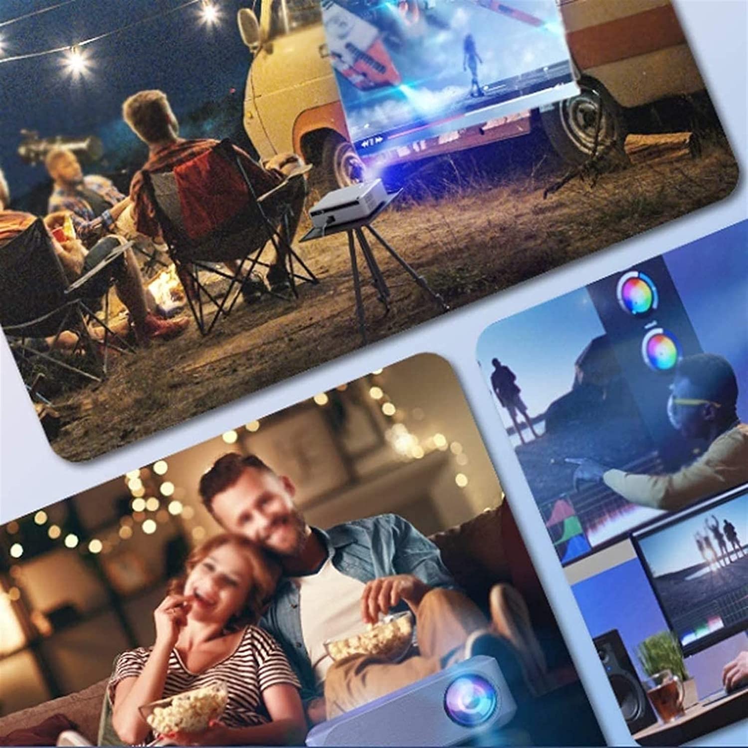 Portable 1080P Mini Projector - 170'' HD Display, 40,000 Hrs LED Life, Compatible with Fire TV Stick, HDMI, VGA, TF, AV & USB - Perfect for Home Theater, Outdoor Movie Nights & Business Presentations