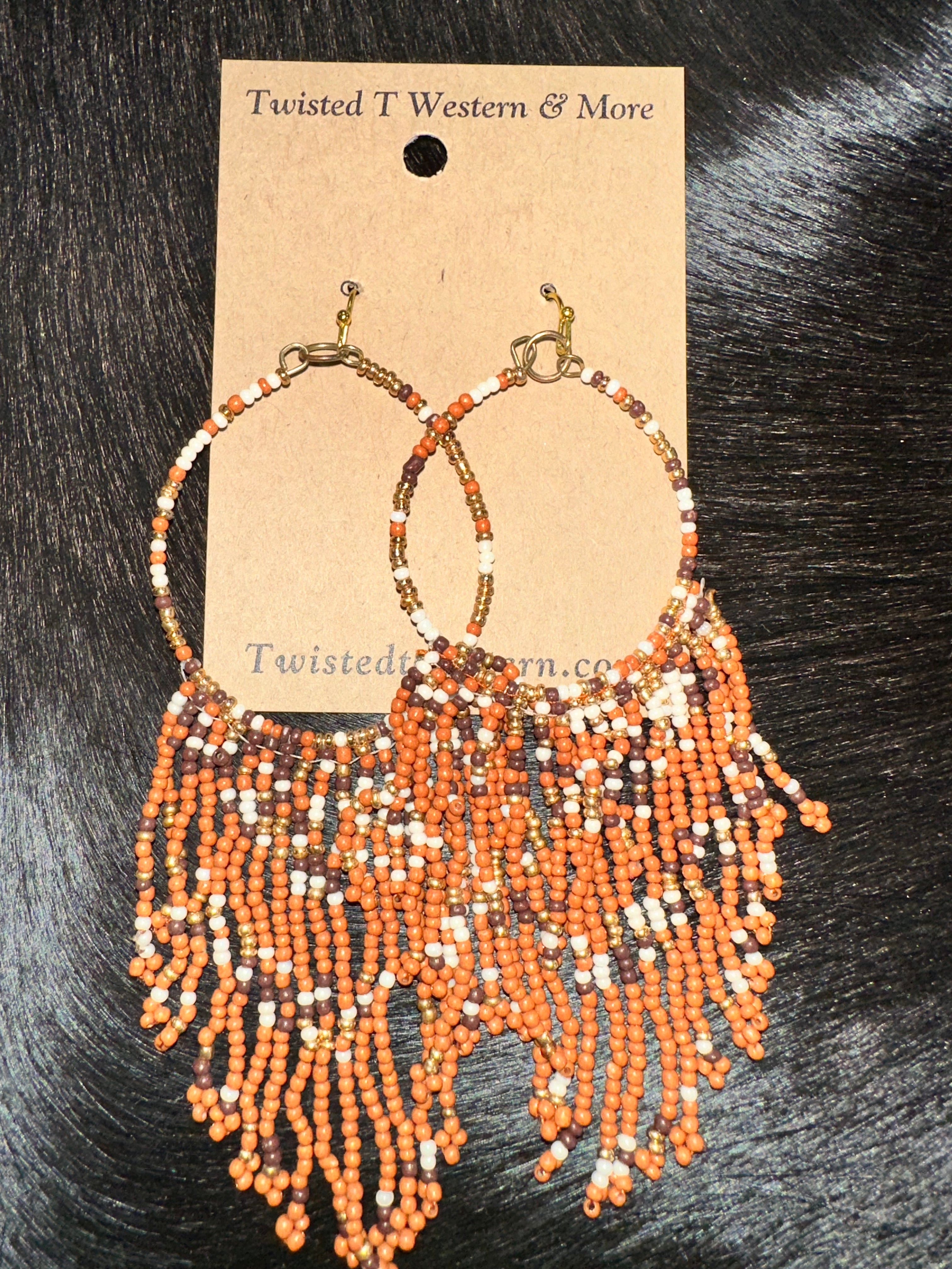 Handmade Brown Teardrop Fringe Seed Bead Earrings for Women | Bohemian Dangle Jewelry | Perfect for Festivals, Weddings & Everyday Wear