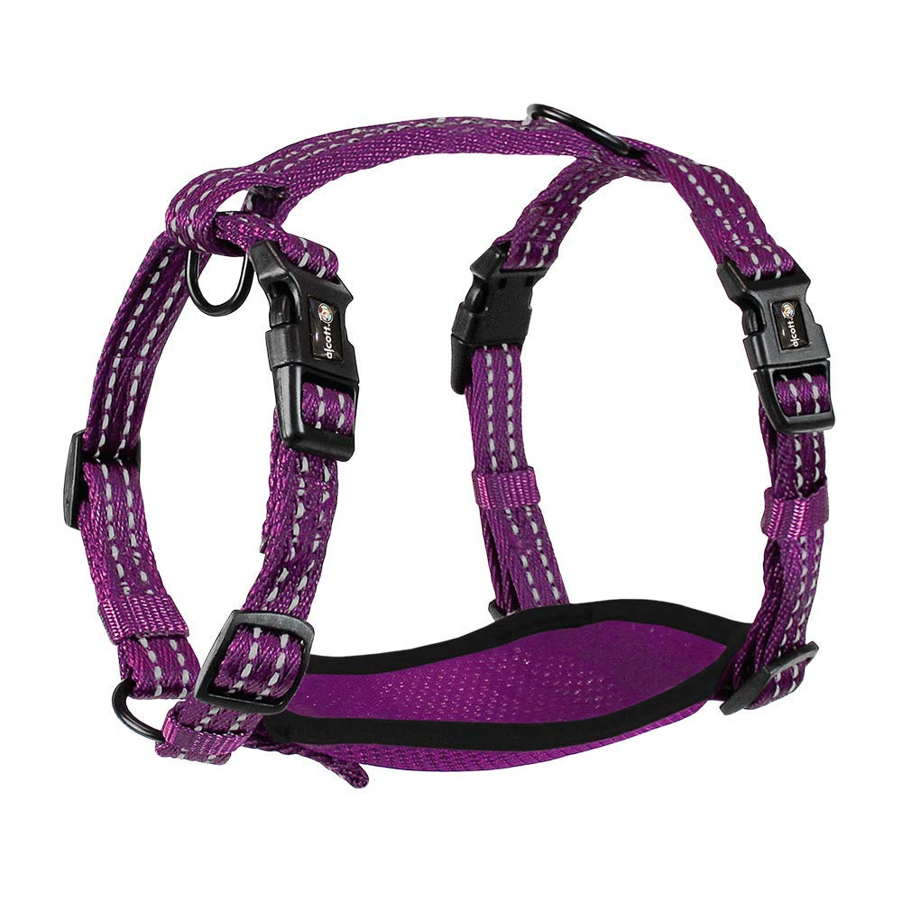 Alcott Adventure Small Purple Dog Harness - Adjustable & Reflective for Small Dogs - Perfect for Hiking, Running & Outdoor Activities