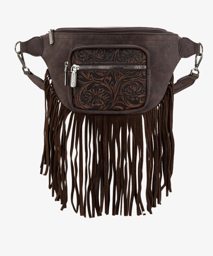 Montana West Fringe Belt Bag for Women - Stylish Crossbody Fanny Pack with Adjustable Strap - Perfect for Travel, Hiking, and Everyday Use