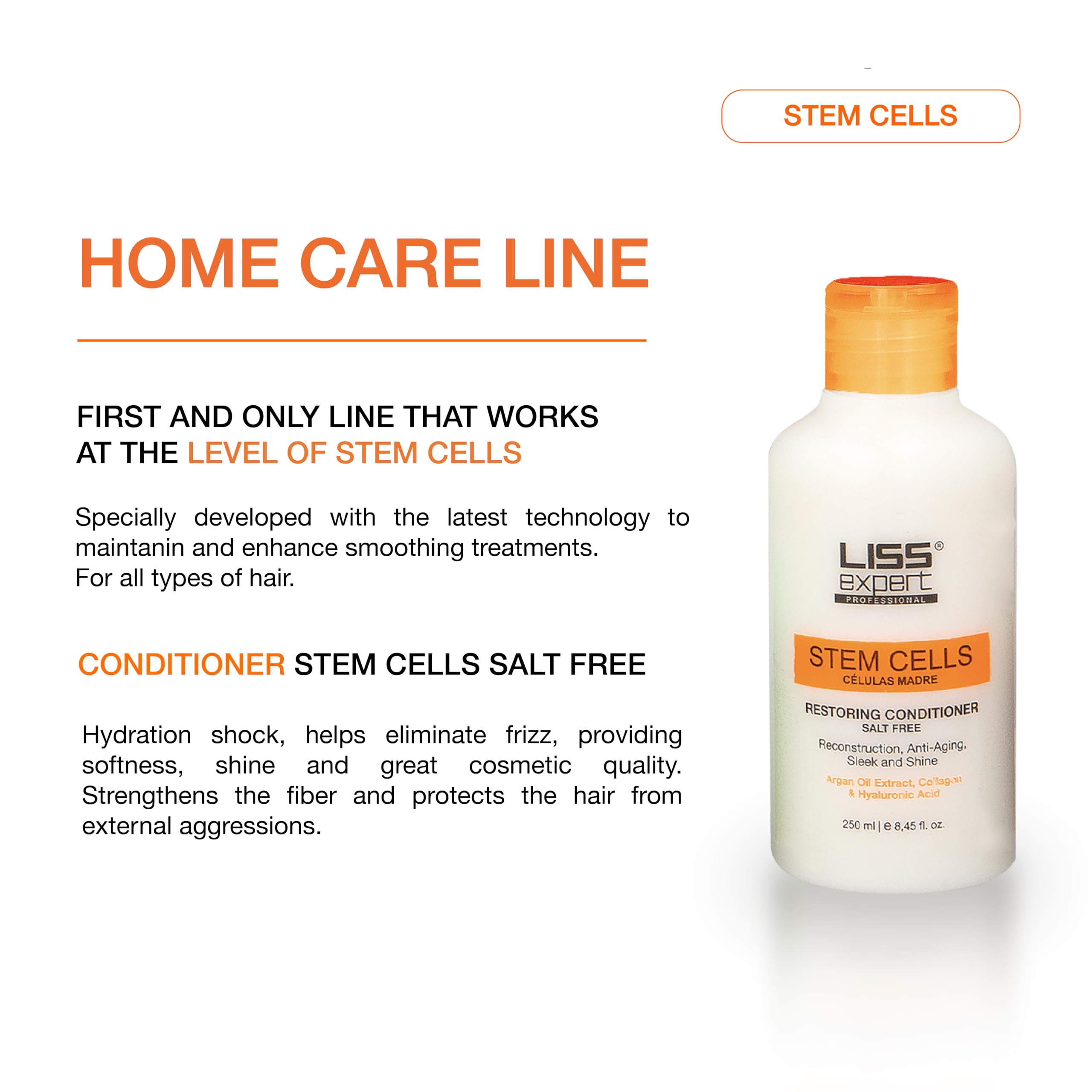 Liss Expert Stem Cells Smoothing Treatment with Organic Keratin & Argan Oil – Frizz-Free Hair Repair & Shine – Professional Straightening for Shoulder Length Hair – Includes Salt-Free Shampoo & Conditioner – Perfect for Salon-Quality Smoothing at Home