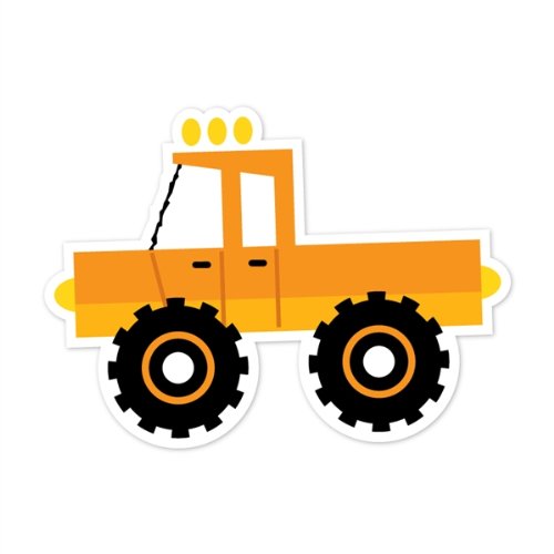 Peel & Stick Wall Decals - Caleb Gray Studios Yellow Truck (12x9 inches) | Removable Vinyl Stickers for Kids Room, Nursery, Office & Home Decor