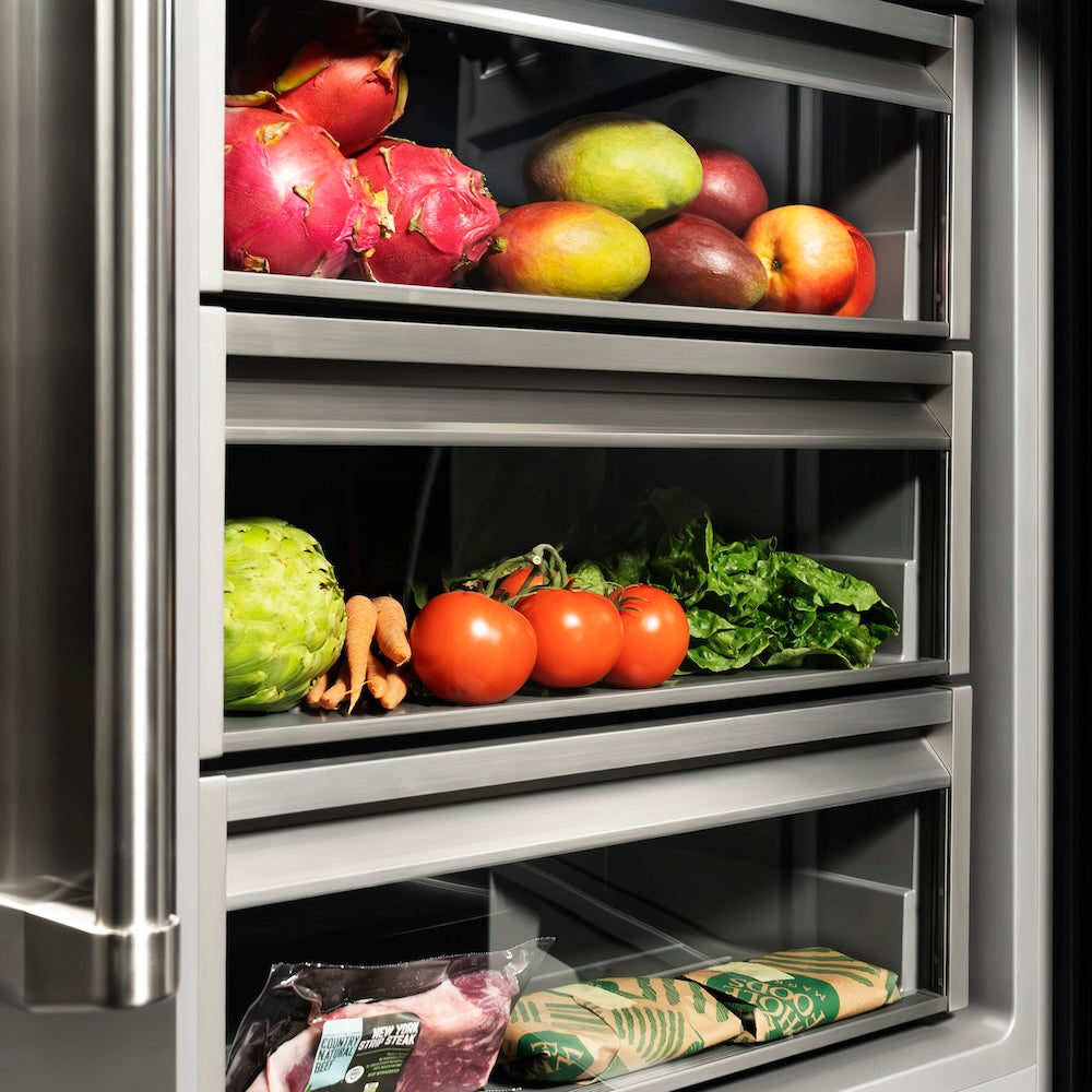 ZLINE Autograph Edition 30 Inch Panel Ready Column Refrigerator - 16.7 cu ft Capacity, Graphite Gray Interior & Polished Gold Accents (RBCRVZ 30 G) | Perfect for Luxury Kitchens, Open Concept Homes & Gourmet Cooking Spaces