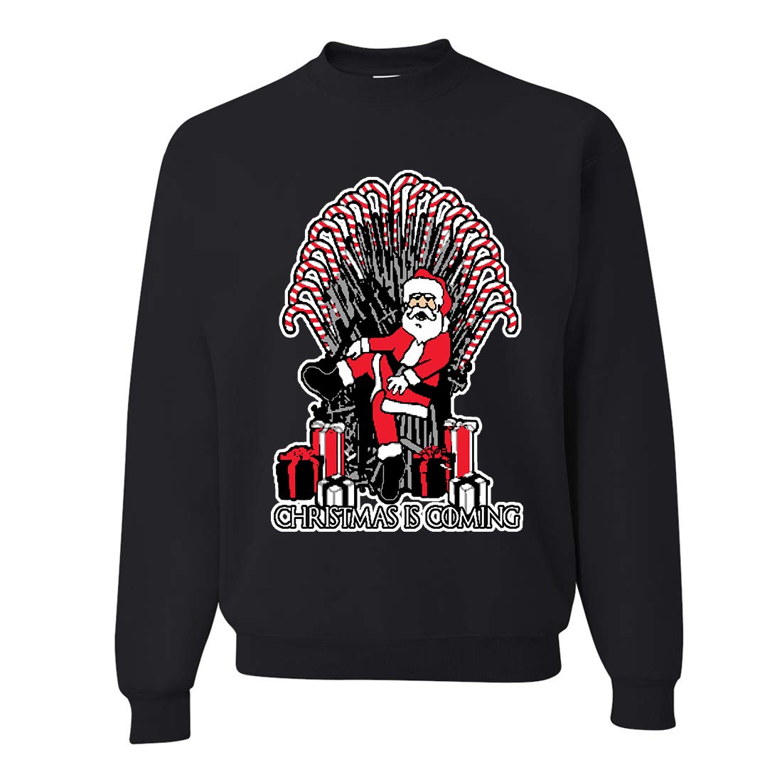 Ugly Christmas Sweater - Candy Cane Iron Throne Holiday Sweatshirt for Men & Women | Fun Christmas Party Outfit & Gift Idea