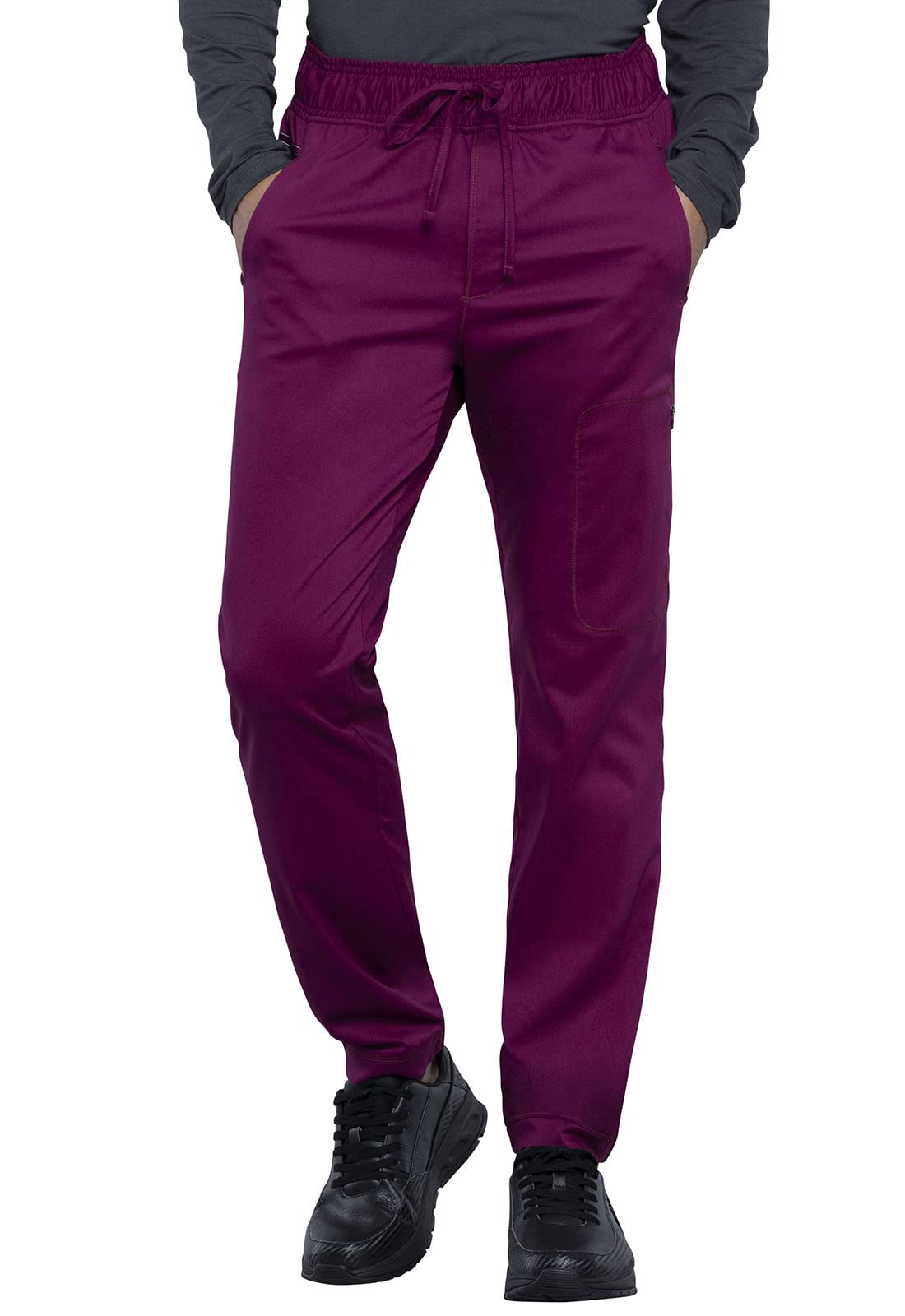 **Cherokee Men's Scrubs Pants - Natural Rise Jogger with Zip Cargo Pocket (WW012) - Comfortable Medical Workwear for Doctors & Nurses**