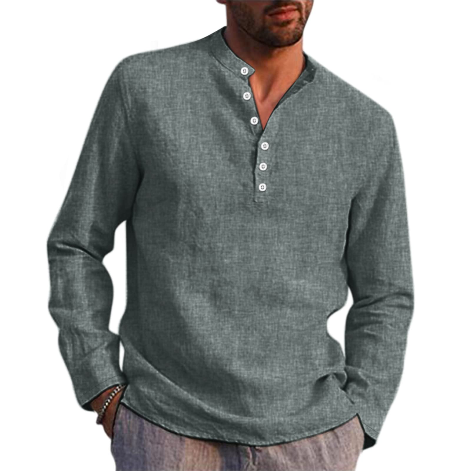 Men's Burgundy Long Sleeve Dress Shirt - Classic Round Neck Button Down Top for Business Casual & Formal Wear | Office, Party & Special Occasion Outfit