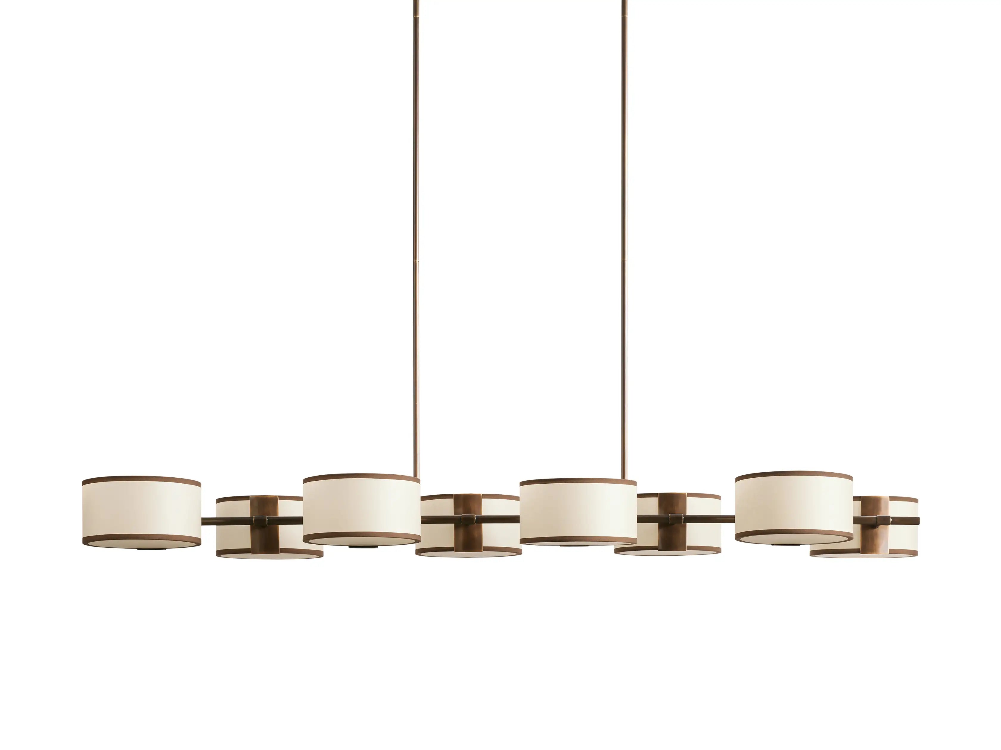 Daphne Linear Chandelier - Modern 6-Light LED Pendant Lighting Fixture for Dining Room, Kitchen Island & Living Room Decor