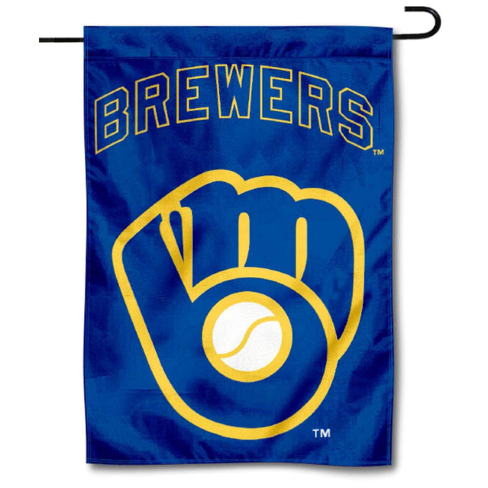 WinCraft Milwaukee Brewers Retro Throwback Glove Double-Sided Garden Flag - Perfect for Baseball Fan Yard Decor & Seasonal Home Display