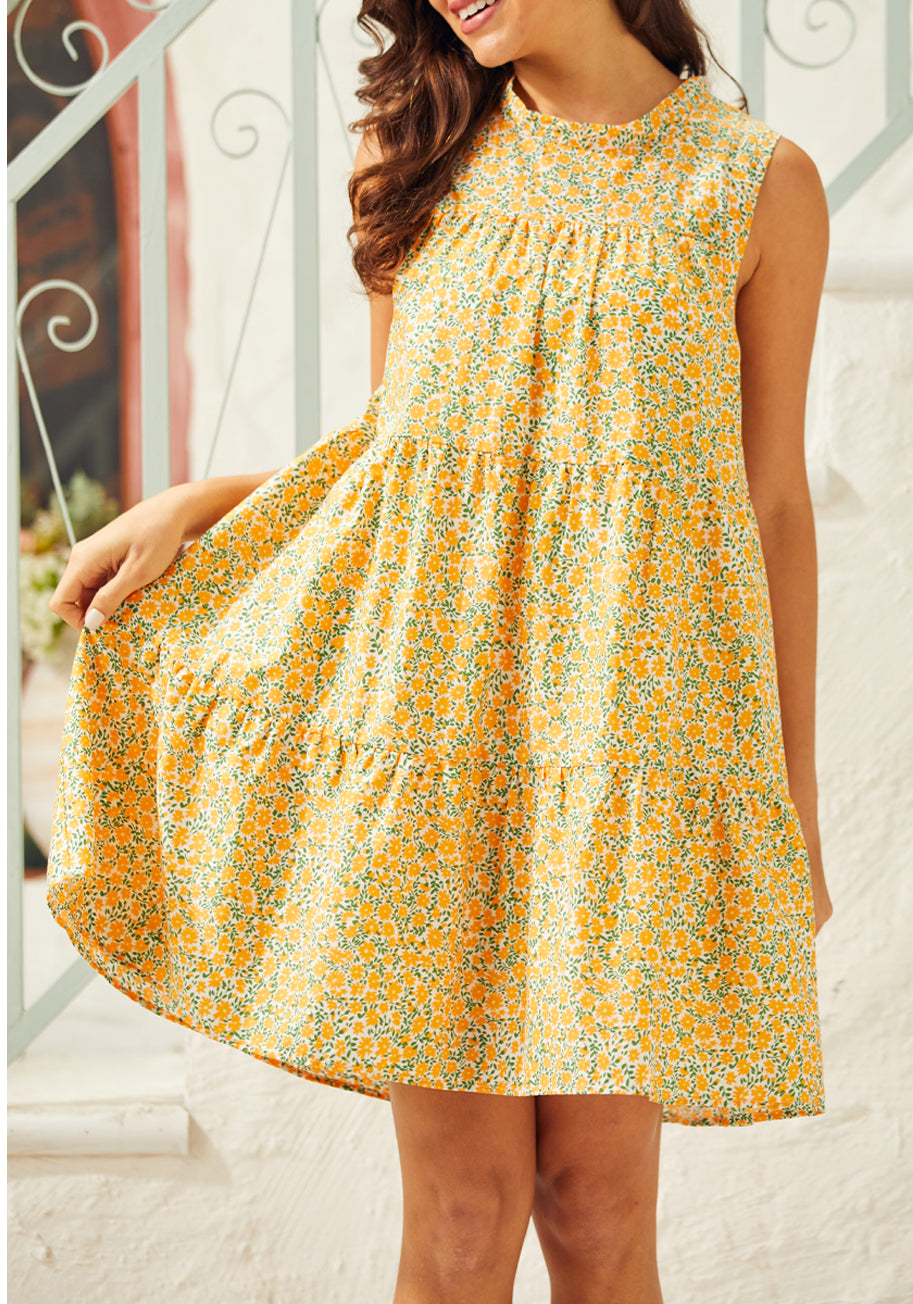 Garden Glamour Sleeveless Shift Dress - Flowy Summer Dress for Women, Casual Beach Dress, Perfect for Outdoor Parties & Vacations
