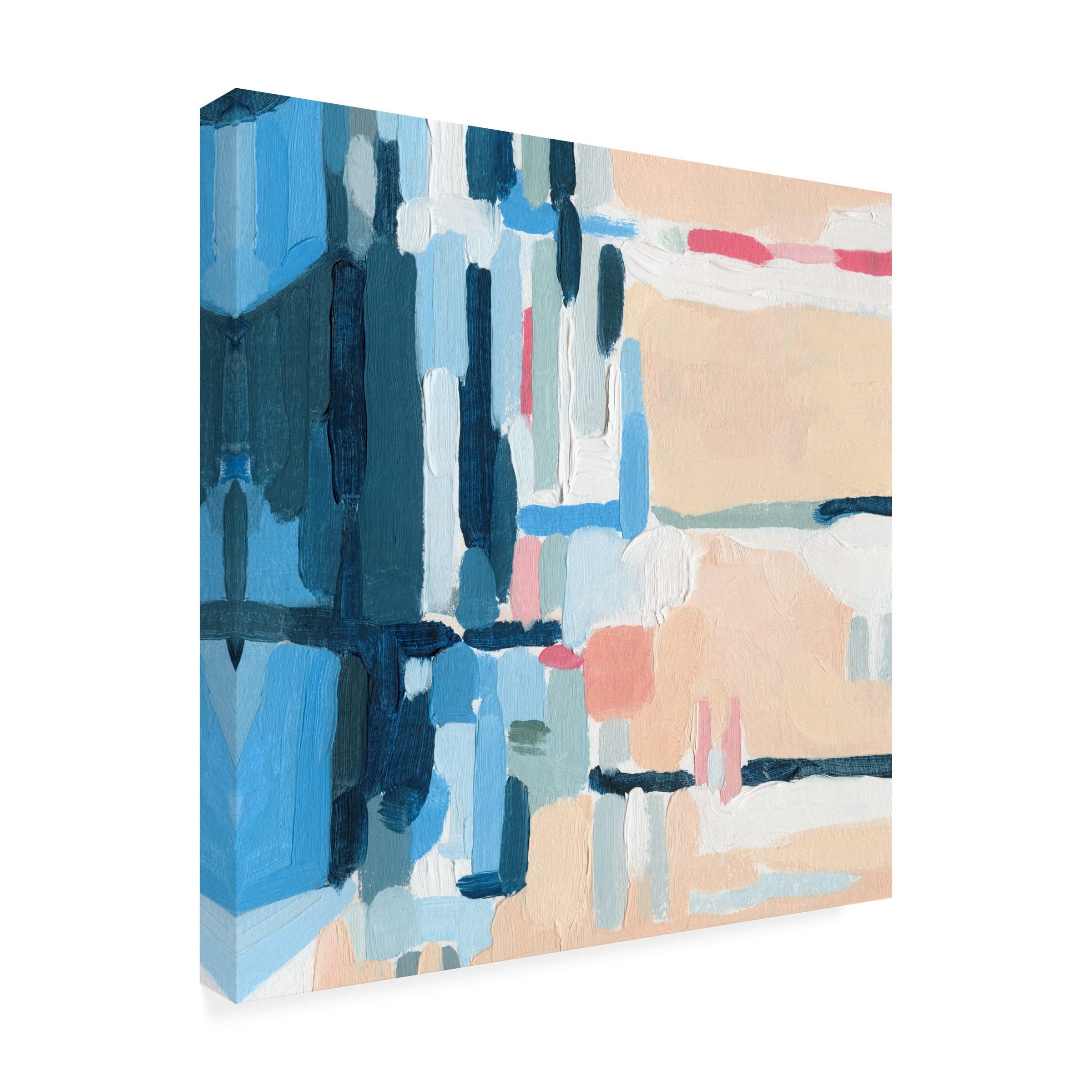 Emma Caroline 'Summer Abstraction III' Modern Canvas Wall Art - Handmade Abstract Painting for Living Room, Bedroom & Office Decor