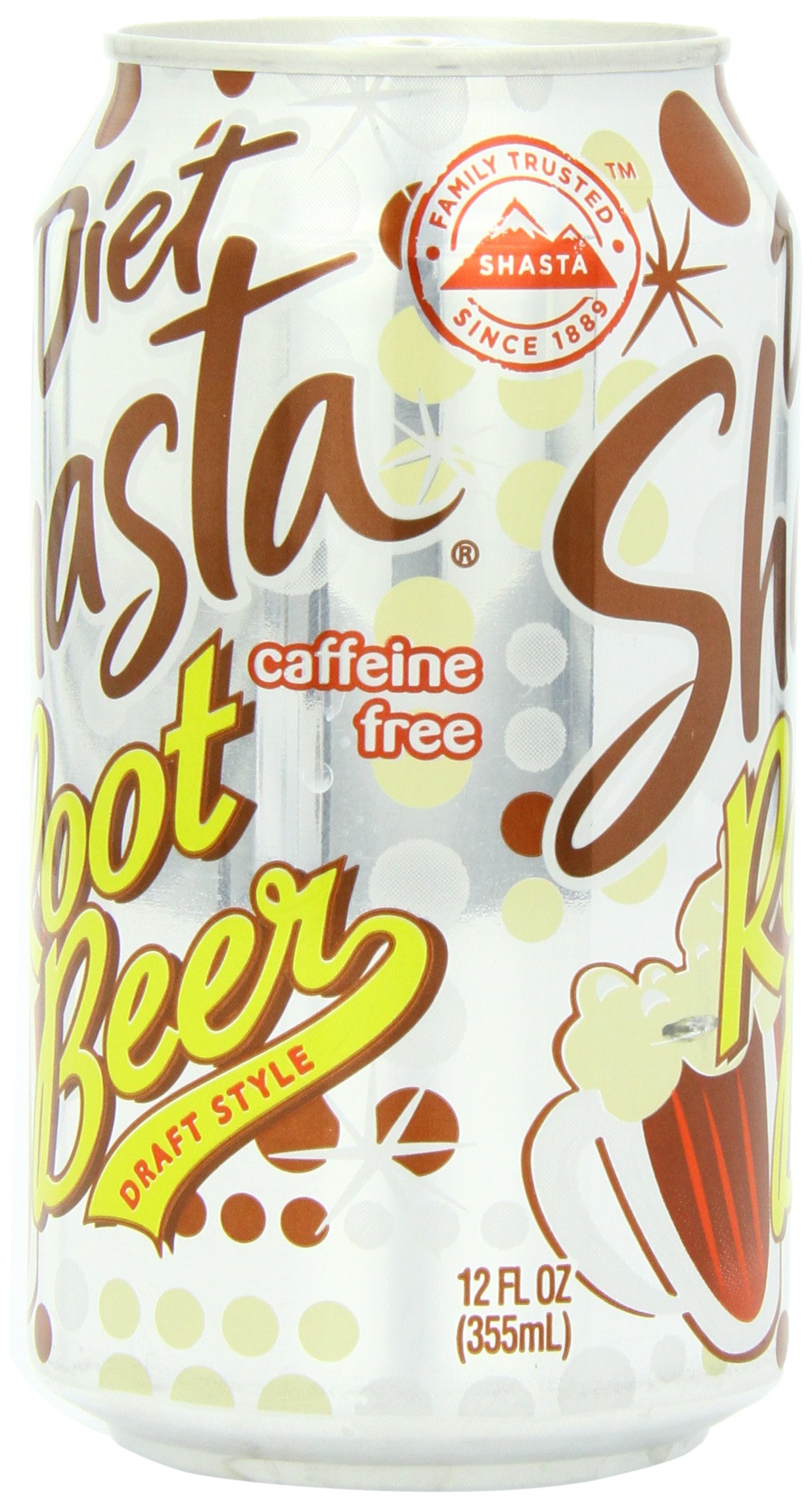 Shasta Diet Root Beer Soda - 12 Fl Oz Cans (Pack of 24) | Low Calorie Soft Drink | Perfect for Parties, BBQs & Family Gatherings
