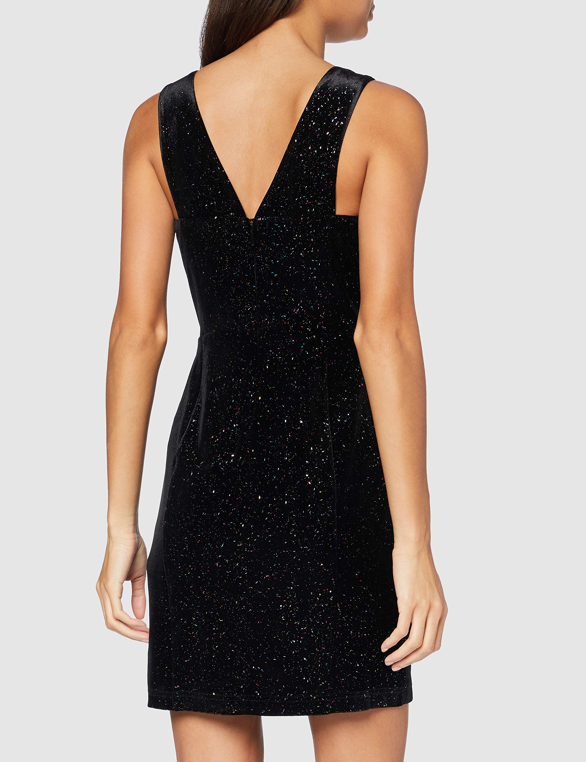 Armani Exchange Women's Sparkly Velvet V-Neck Party Dress - Elegant Evening Gown for Cocktail Parties, Holiday Events & Special Occasions