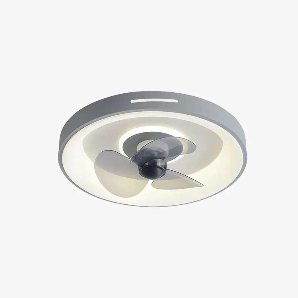 Square 3-Blade Ceiling Fan with LED Light Kit - Modern Low Profile Flush Mount for Bedroom, Living Room & Office