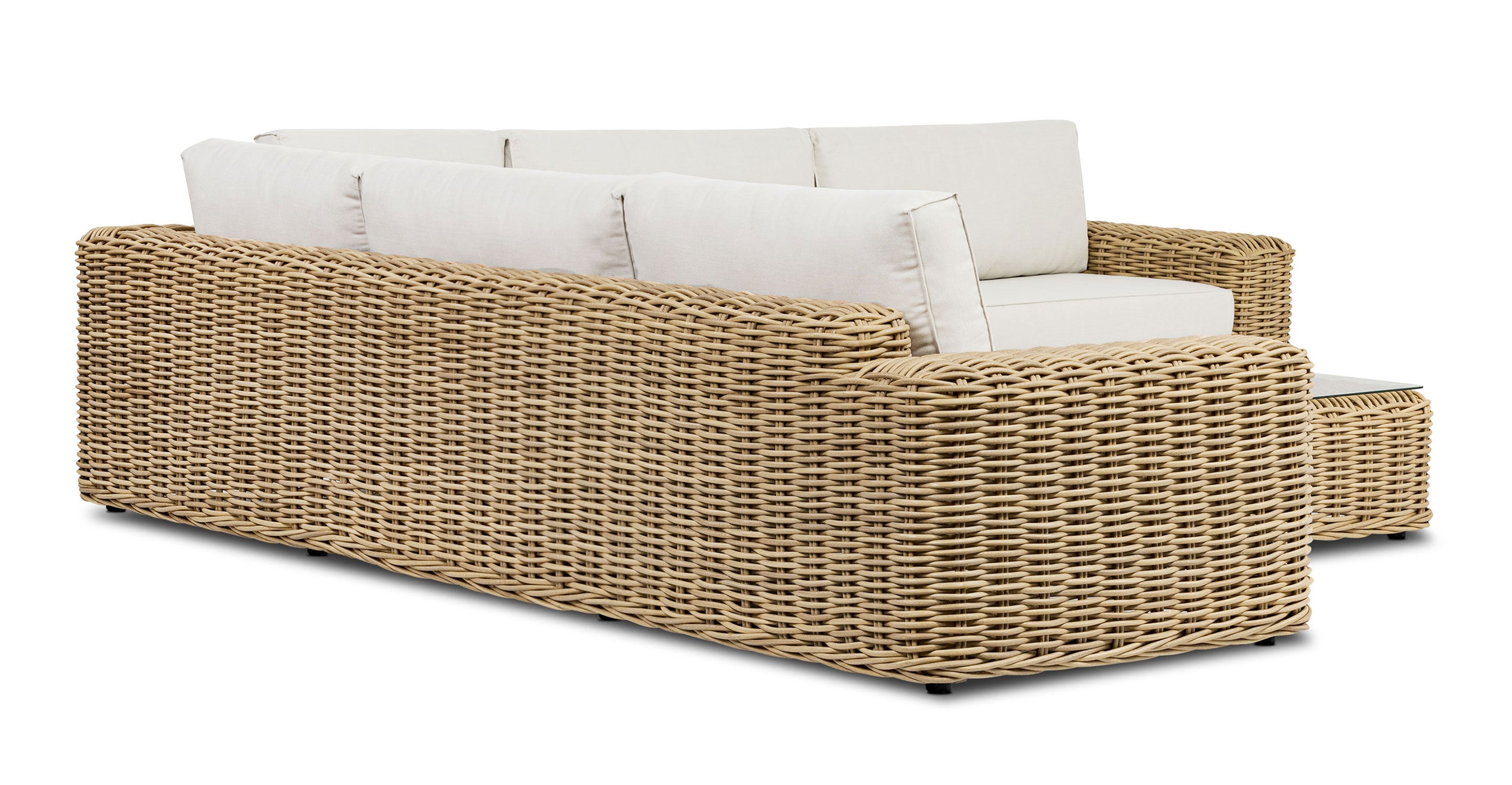 Puglia 115 Corner Sectional Sofa Set with Coffee Table - Modern L-Shaped Living Room Furniture for Small Spaces, Home Theater & Family Gatherings