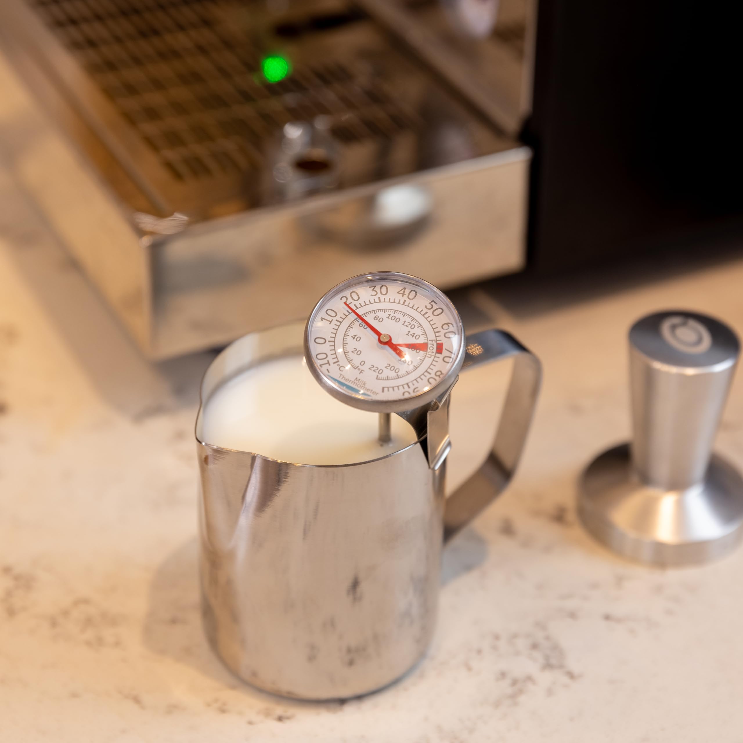 KitchenCraft Stainless Steel Milk Thermometer - Digital Cooking Thermometer for Coffee, Tea & Baking - Perfect for Home Chefs & Baristas