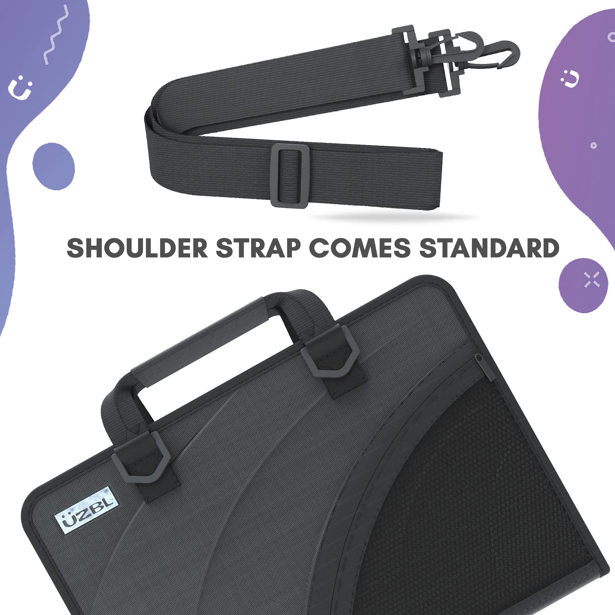 11-11.6 Inch Chromebook Case with Shoulder Strap | Shockproof EVA Hard Shell Laptop Sleeve for HP/Dell/ASUS | Perfect for School, Office & Travel - Includes Mesh Pouch for Accessories
