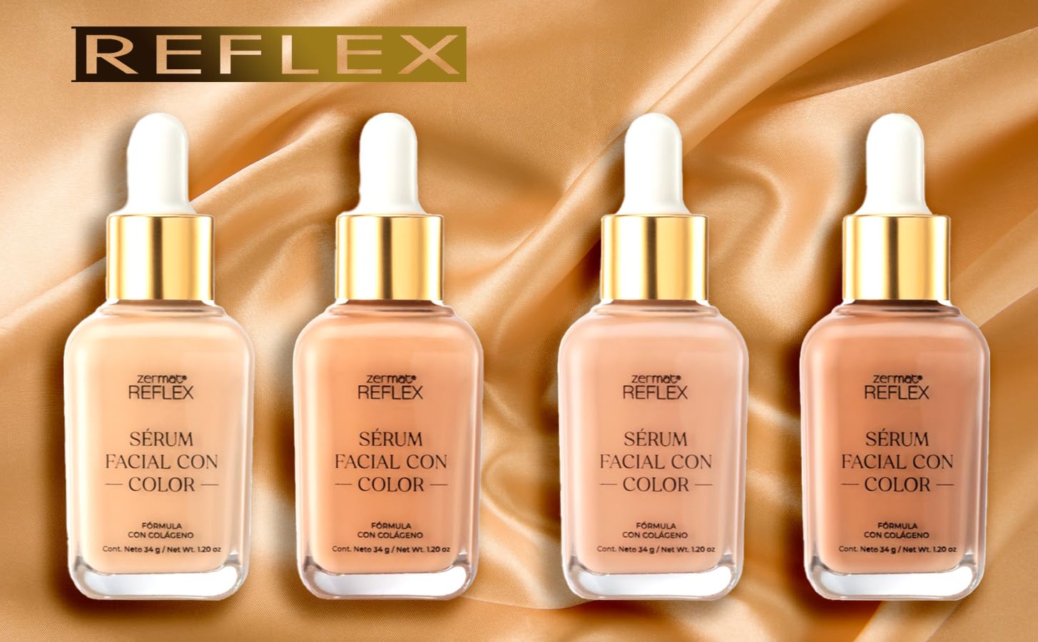 Zermat Eleganzza Reflex Almond Facial Serum with Color - 1.20 Oz | Hydrating & Brightening Face Treatment for Day & Night Use