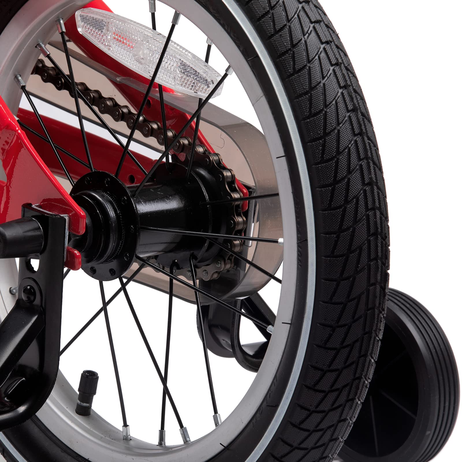 BMW 14 Inch Kids Bike with Training Wheels for Boys & Girls Ages 3-7 | Lightweight Children's Bicycle for 3 4 5 6 7 Year Olds | Perfect Outdoor Birthday Gift & First Bike for Toddlers Learning to Ride (Red)