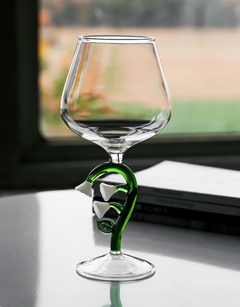 Enchanted Garden Wine Glass Set - Elegant Floral Design Stemware for Red & White Wine - Perfect for Weddings, Parties & Romantic Dinners