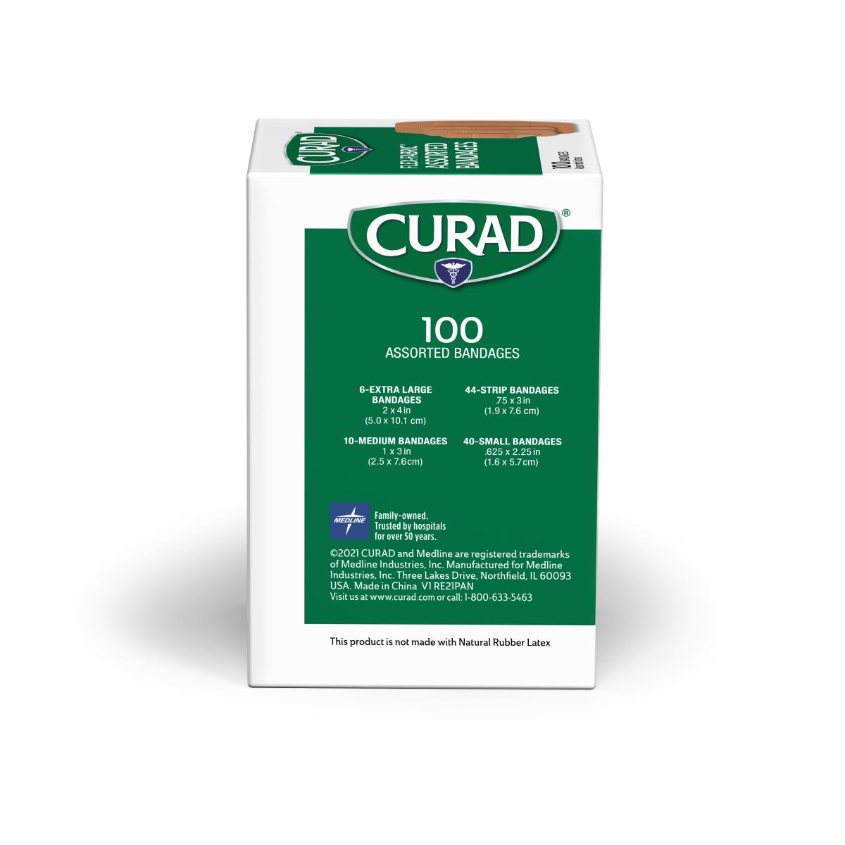 CURAD Flex Fabric Bandages - 24 Pack | Waterproof, Breathable, Flexible Adhesive Bandages for Cuts, Scrapes & Wounds | First Aid Essential for Home, Office & Travel
