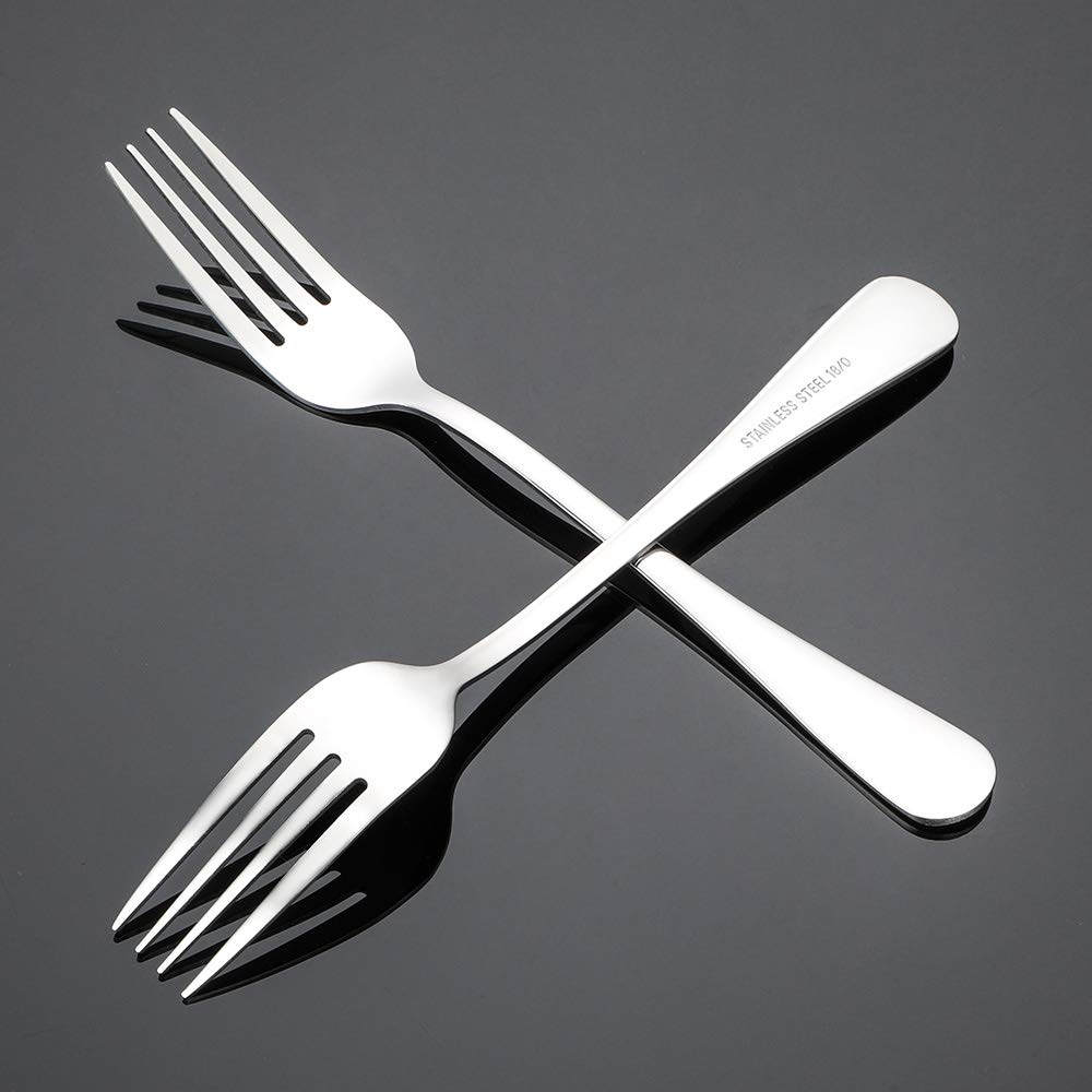 Premium 8-inch Stainless Steel Dinner Forks - Set of 24, Food Grade 18/10 Mirror Polished Silverware for Home, Kitchen, Party & Restaurant Use - Dishwasher Safe - Perfect for Formal Dining, Catering & Everyday Meals