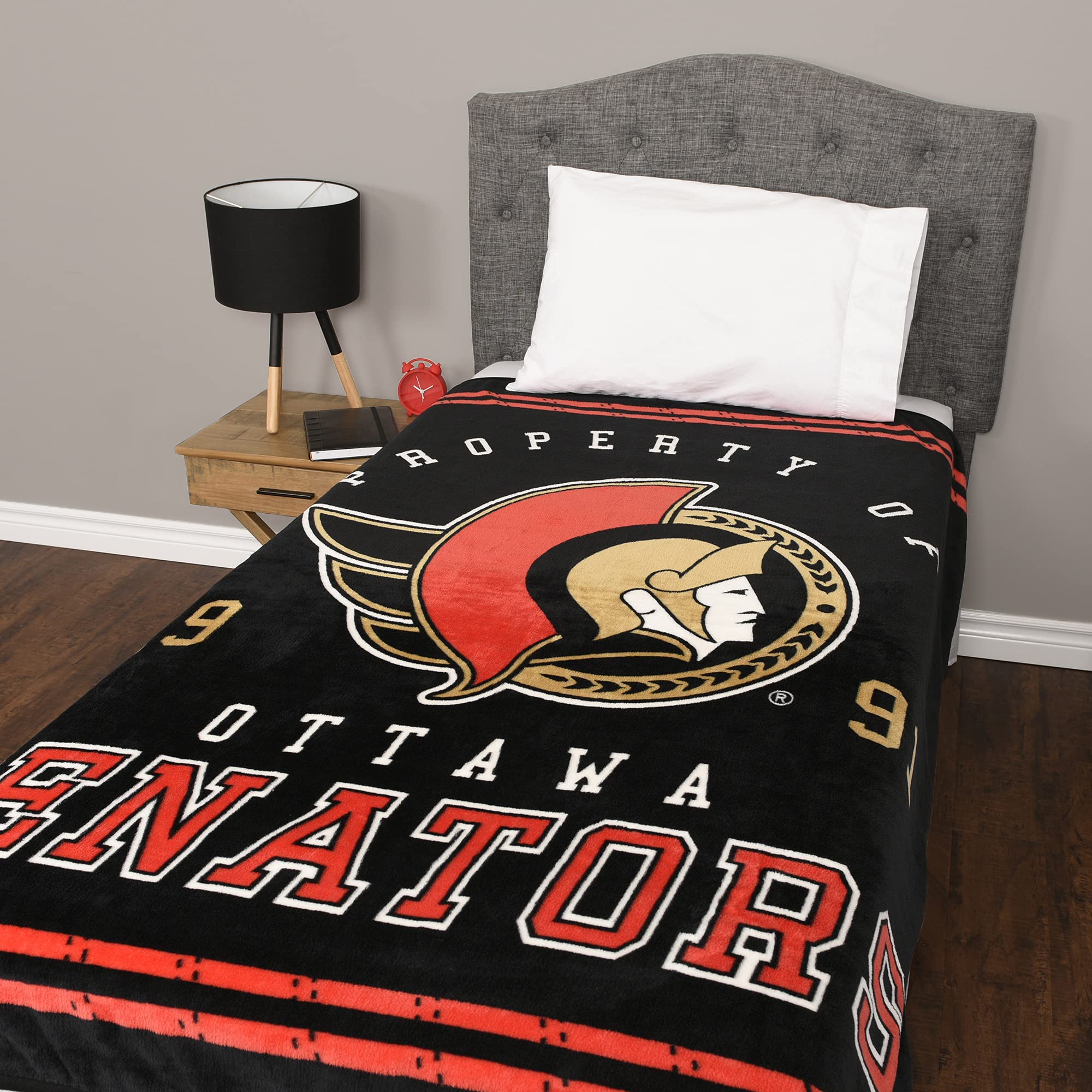 Ottawa Senators NHL Super Soft Luxury Velour Blanket 60x70 Inches - Cozy All-Season Throw for Bed, Couch & Game Room - Perfect for Sports Fans, Home Decor & Gifts