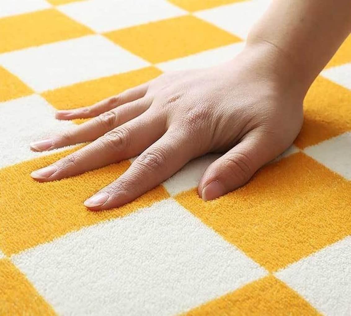 Stylish Checkered Plaid Wool Shaggy Area Rug 6x8 Feet - Soft Thick Modern Carpet for Bedroom, Living Room & Dining Room - Washable Home Office & Farmhouse Floor Rug - Perfect for Indoor Kitchen, Laundry Runner & Cozy Home Decor