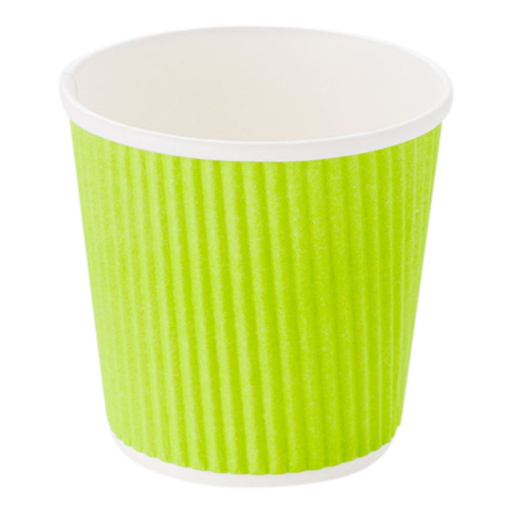 Eco-Friendly 4 oz Paper Coffee Cups with Ripple Wall - 25 Count Box (2.5