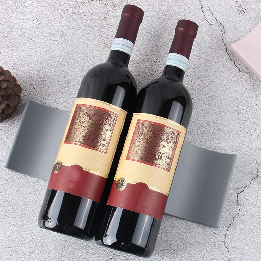 Universal Plastic Refrigerator Bottle Rack - Stackable Wine & Beer Holder for Kitchen, Fridge, Pantry Cabinet | Durable Table Shelf Organizer for Drinking Bottles (Gary) | Perfect for Home Bars, Parties & Small Space Storage