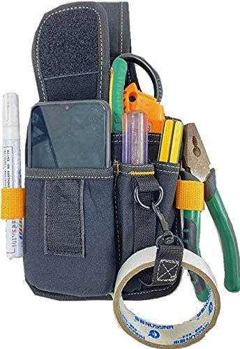 Professional Small Electrician Tool Pouch - Durable Nylon Utility Belt with Multiple Pockets for Electricians, Handymen & DIY Enthusiasts - Perfect for Home Repairs, Construction Sites & Electrical Work