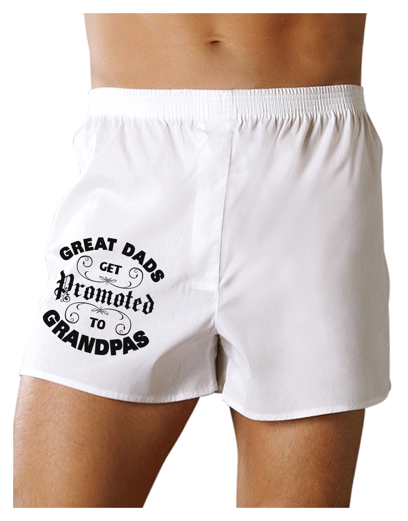 Funny Boxer Shorts for Dads - 'Great Dads Get Promoted to Grandpas' Gift Idea - Comfortable Cotton Underwear for Father's Day, Birthday & Retirement Gifts