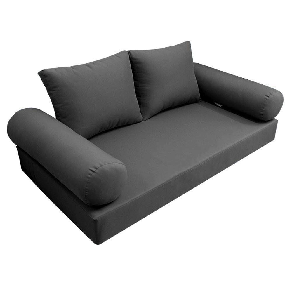 *Cover ONLY* - Style 1 Outdoor Daybed Mattress Bolster Back Pillow Slipcovers Knife Edge Twin - AD003 | Waterproof & UV Resistant Replacement Covers for Patio, Poolside & Garden Furniture