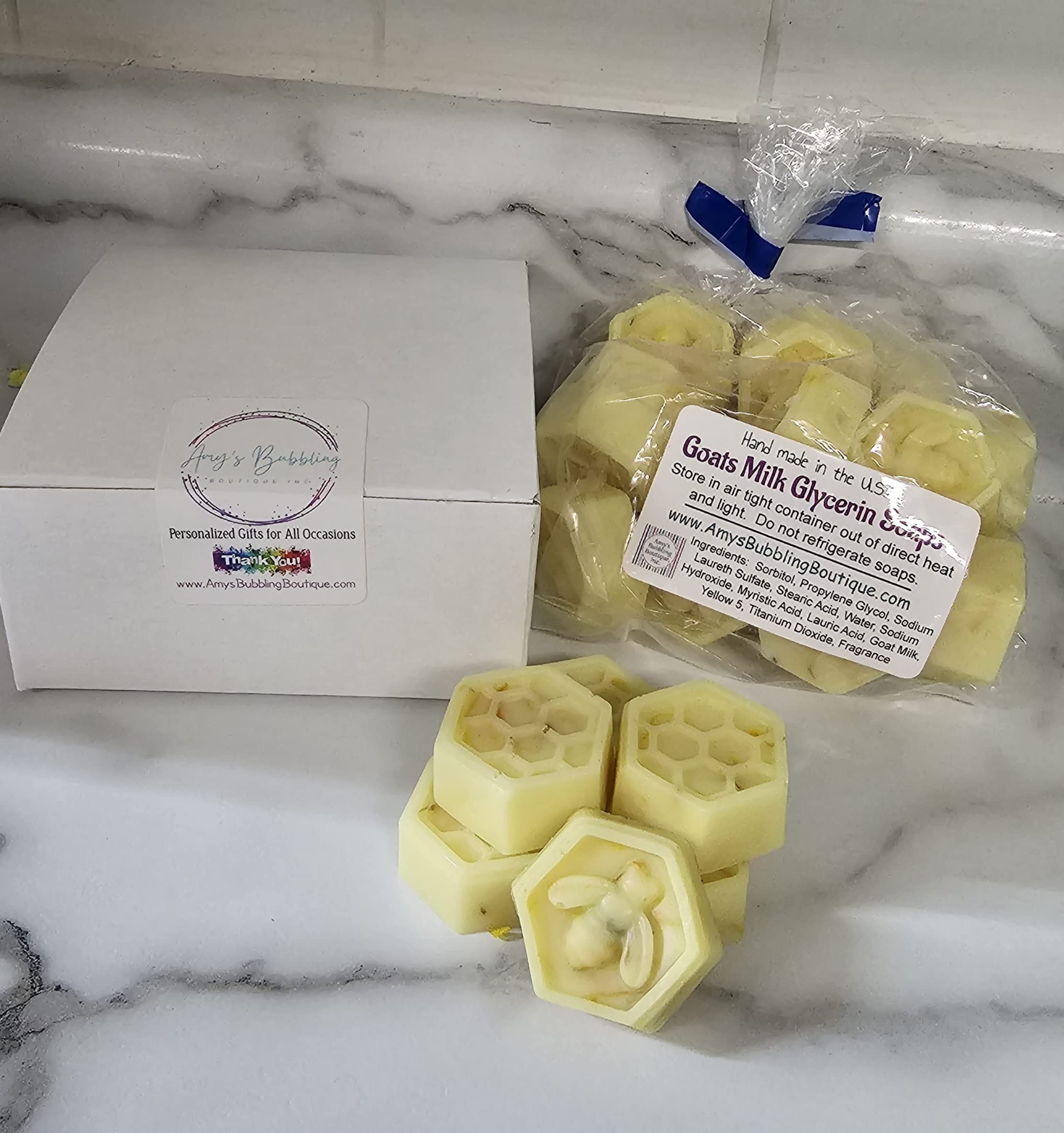 Organic Honeycomb Honey Bee Baby Shower Favors - 20-Pack Goat's Milk & Honey Scented Soap Gift Set for Gender Reveal Parties, Newborn Celebrations & Bridal Showers - Perfect Baby Shower Party Favors & Wedding Guest Gifts