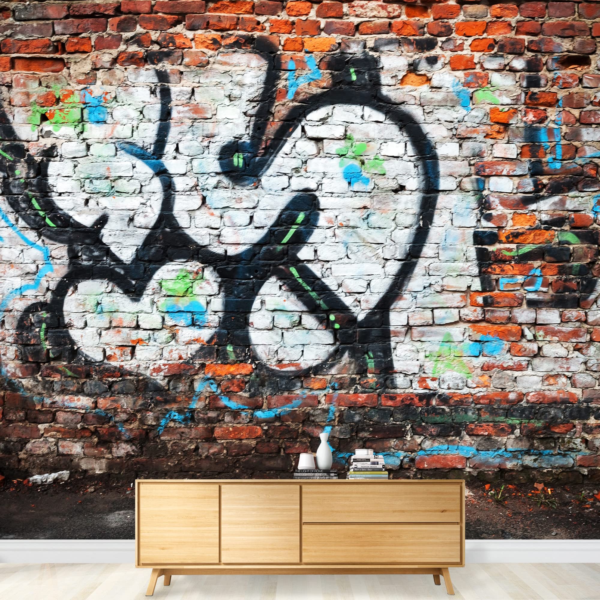 Wall26 Large Removable Self-Adhesive Wall Mural - 66x96 Inches, Simple & Mysterious Graffiti Art Wallpaper for Living Room, Bedroom, or Office Decor