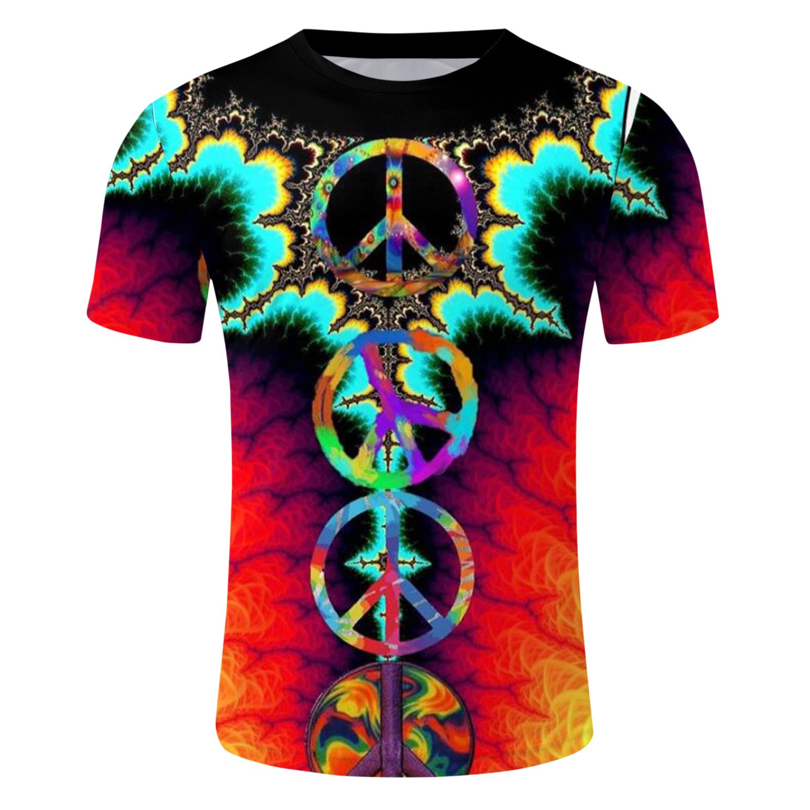 Men's Short Sleeve Printed Shirts - Moisture Wicking Casual Blouse for Outdoor Activities - Hiking, Running, Fishing & Summer Wear - Breathable Regular Fit Tee for Men